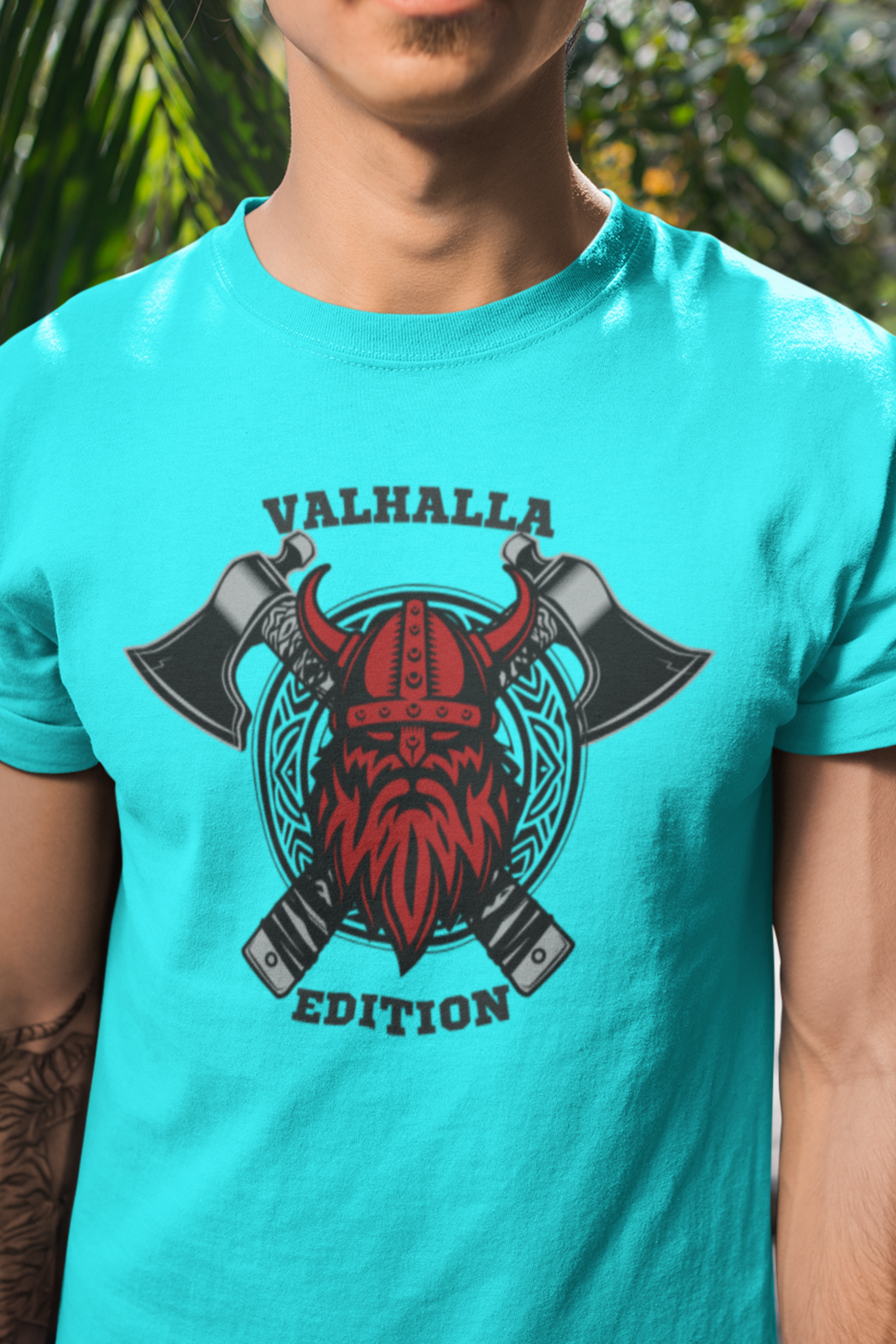 Round neck Half sleeves Tshirt with design with Valhalla Edition