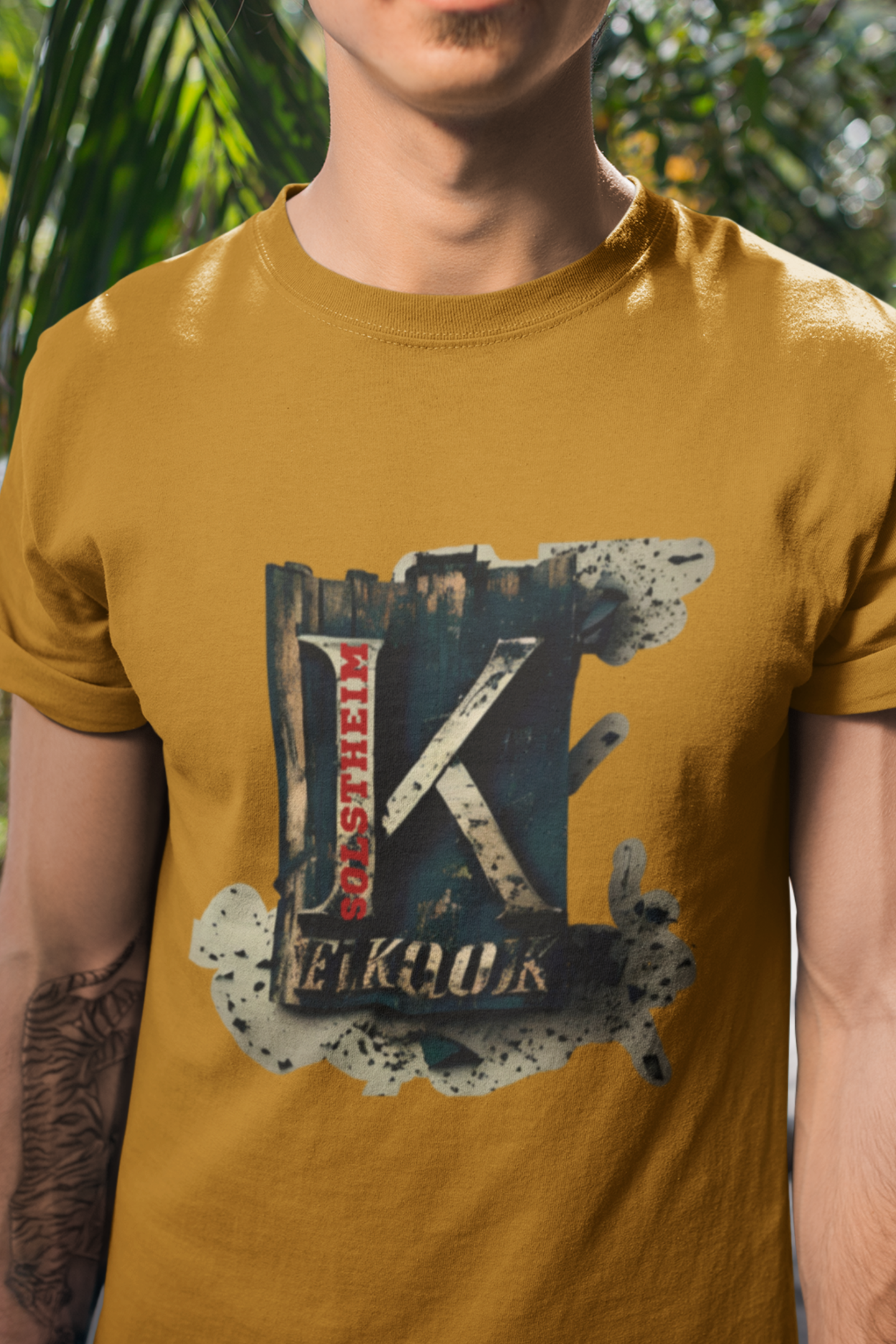 Round Neck Half Sleeves T-Shirt Letter K