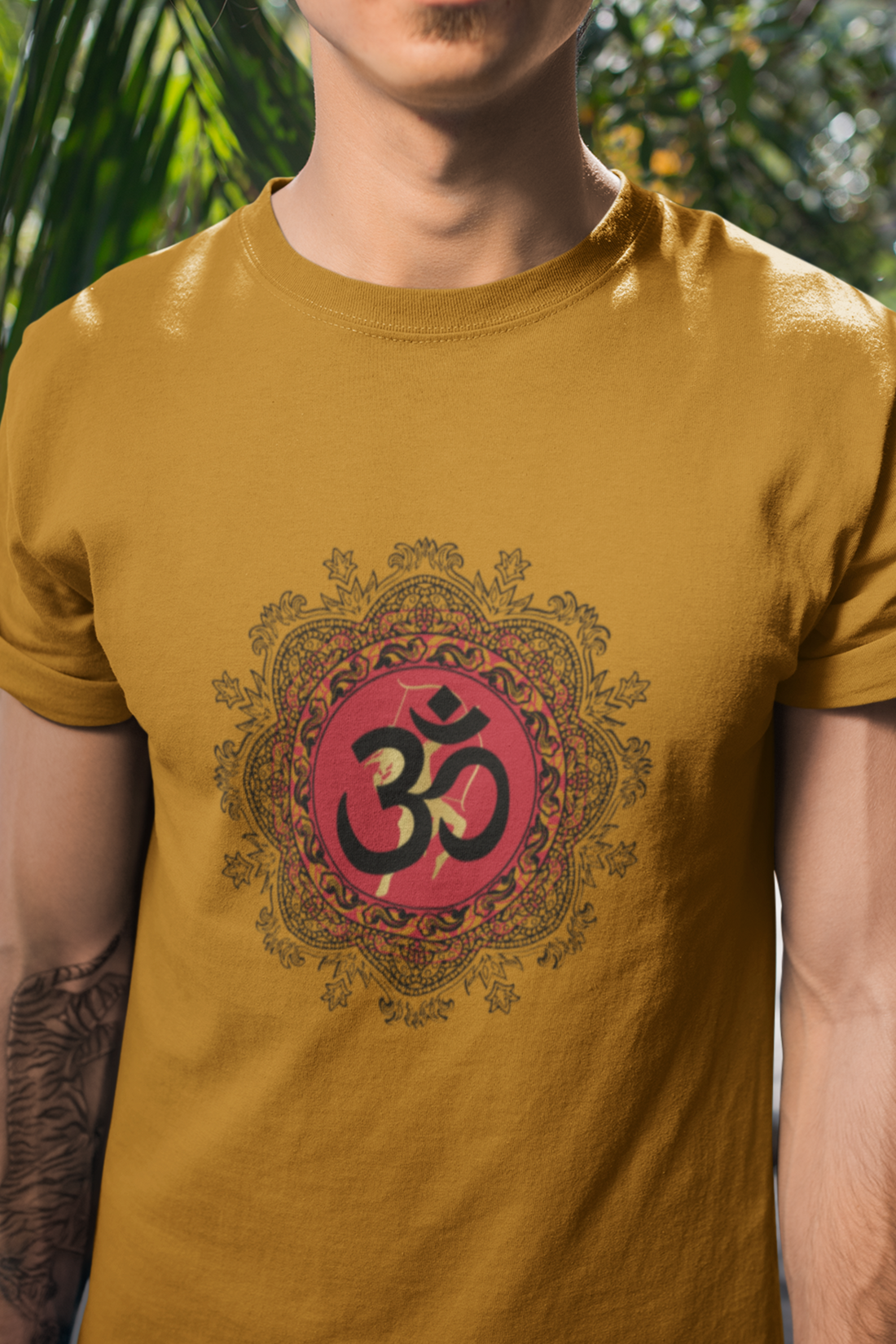 Round neck Half sleeves Tshirt with design of OM