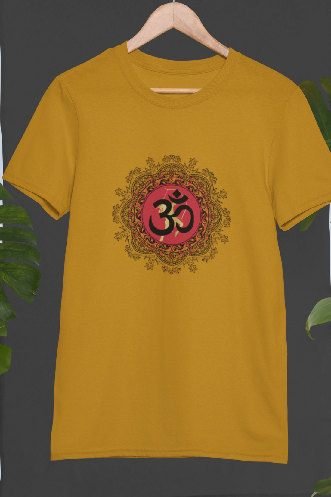 Round neck Half sleeves Tshirt with Dual printed design of Om and RamDhyan