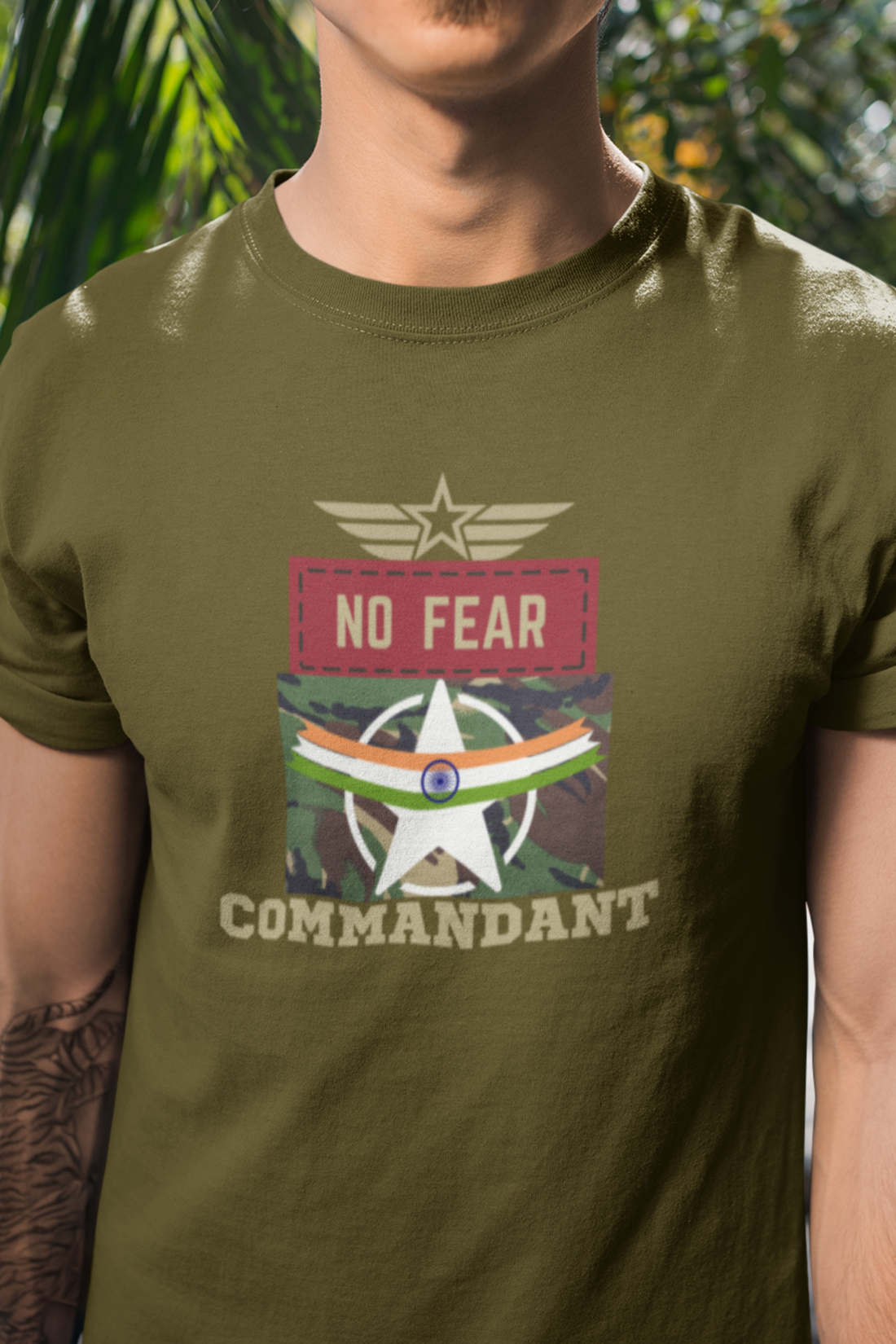 Round neck Half  sleeves Tshirt with Commandant India