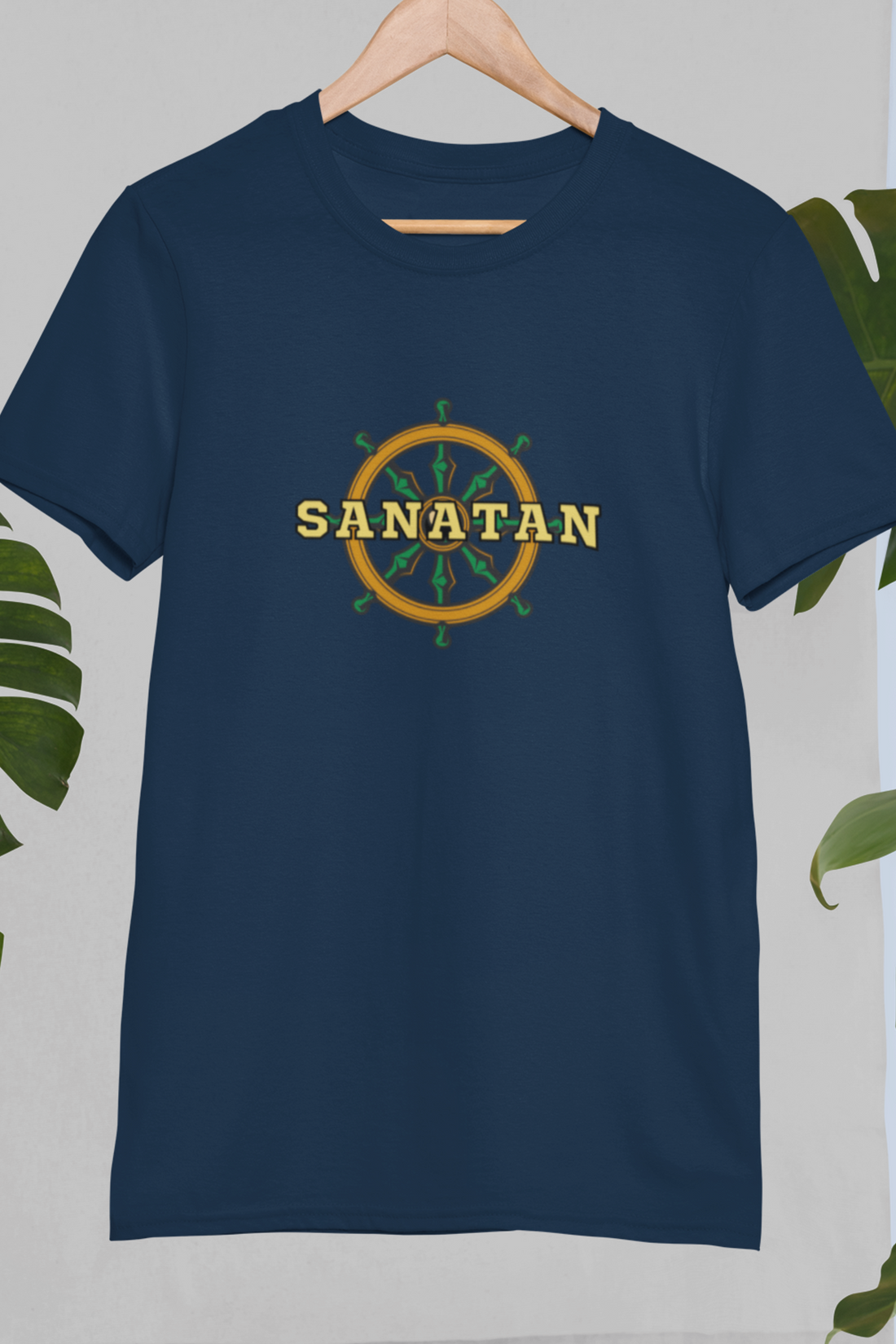 Round Neck Half Sleeves T-Shirt with Sanatan Design