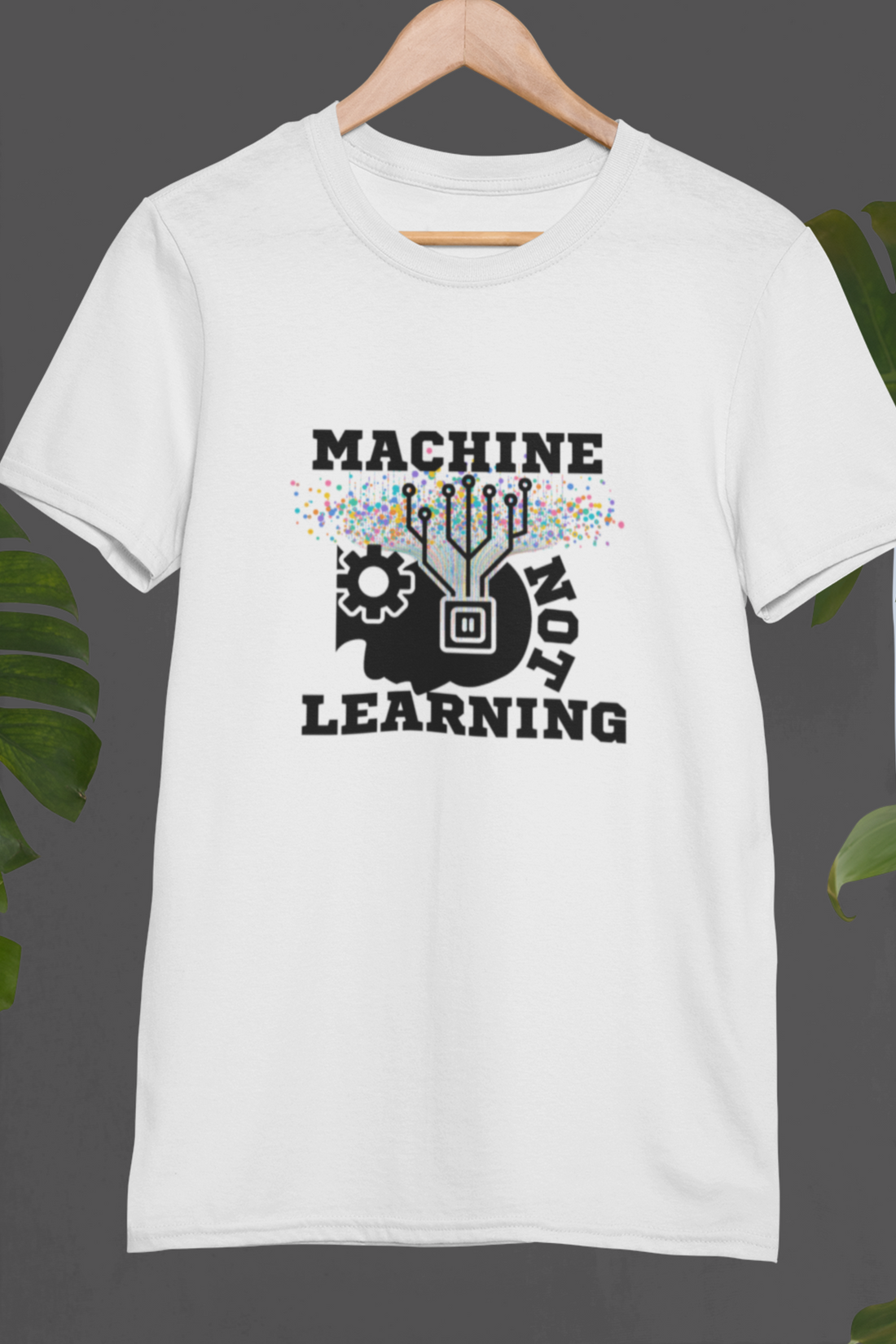 Round neck Half  sleeves Tshirt with Machine Not Learning