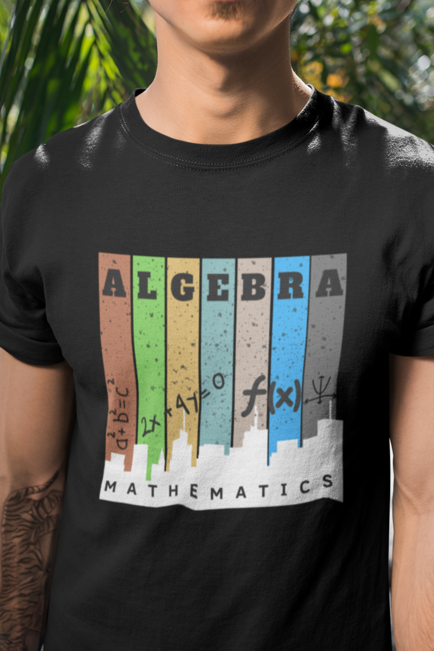 Round neck Half  sleeves Tshirt with Nerdy Algebra Design for Dark color