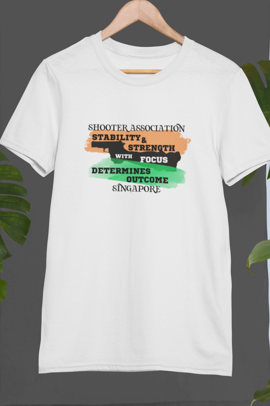 Round neck Half sleeves Tshirt with India Singapore Shooter Association