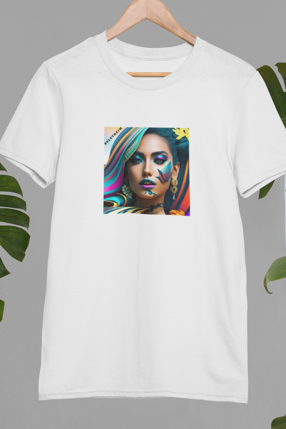 Round neck Half sleeves Tshirt with design of Woman Art