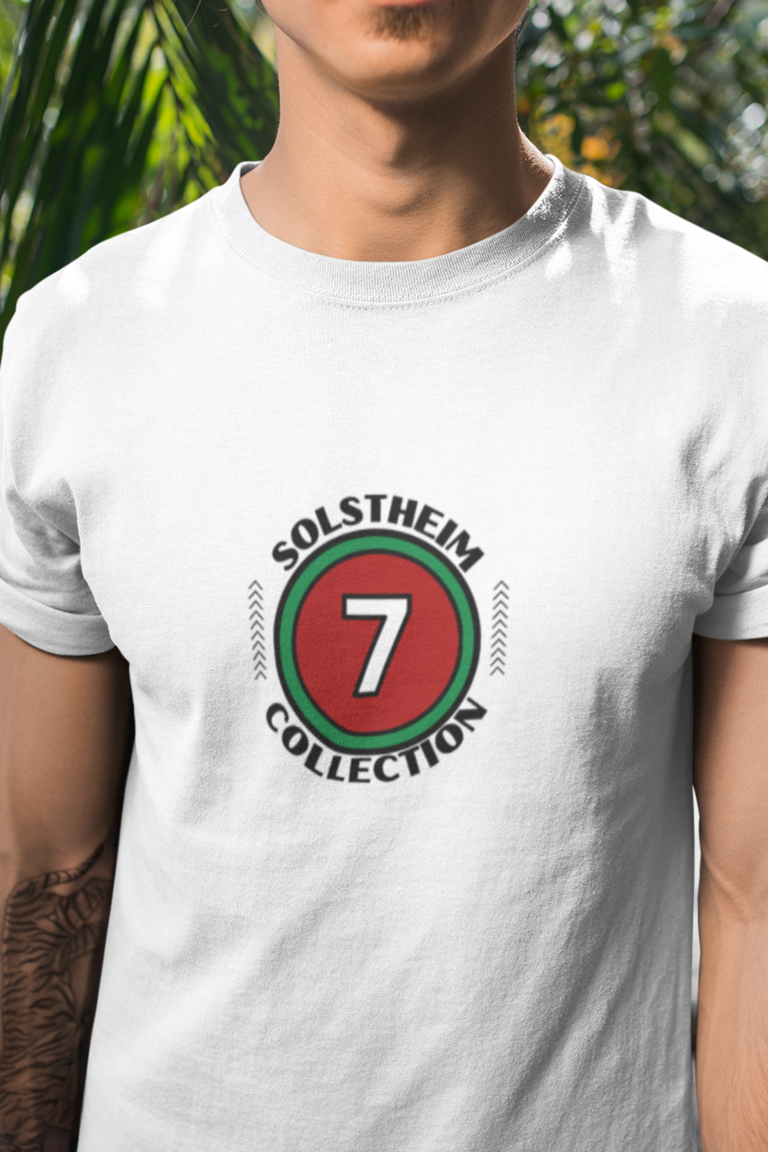 Round Neck Half Sleeves T-Shirt with Number 7 Design