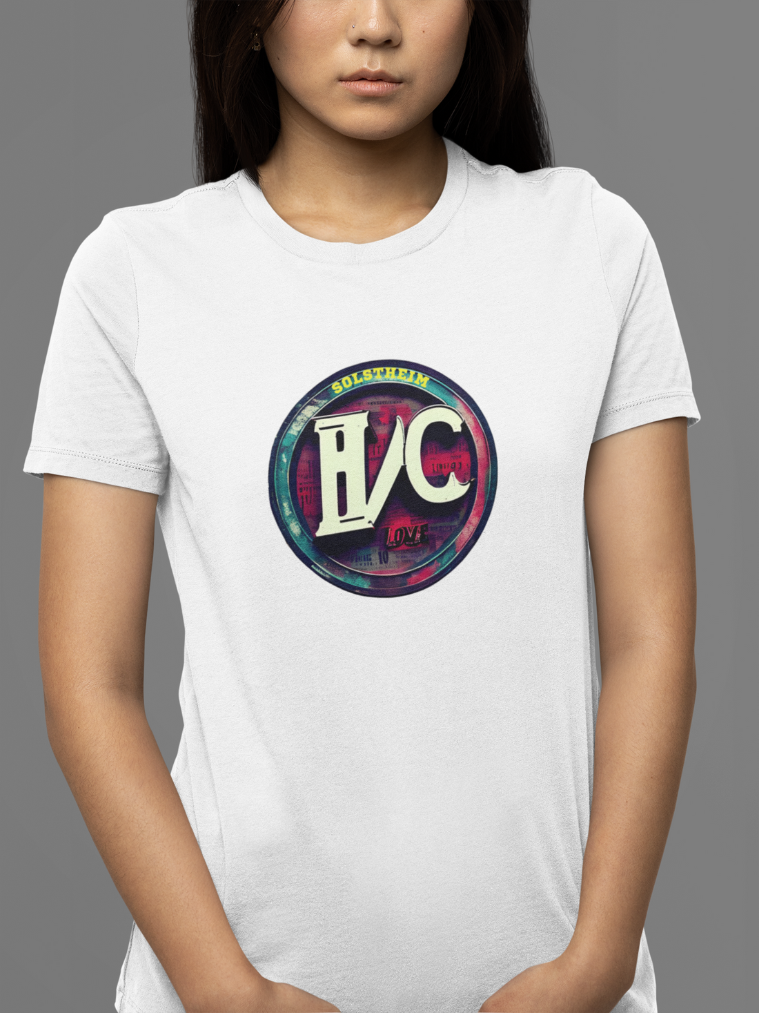 Round neck Half sleeves Tshirt with design of A/C