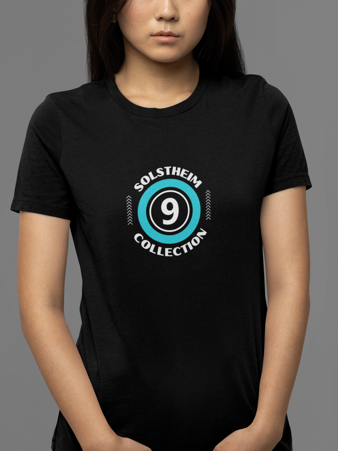 Round Neck Half Sleeves T-Shirt with Number 9 Design