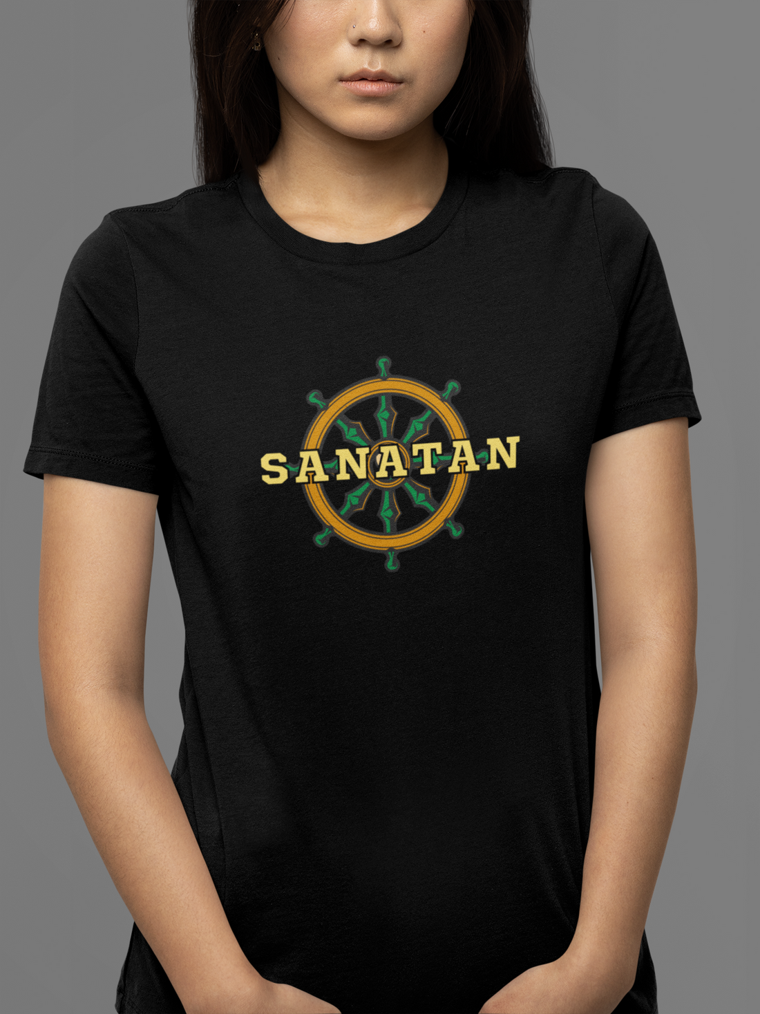 Round Neck Half Sleeves T-Shirt with Sanatan Design