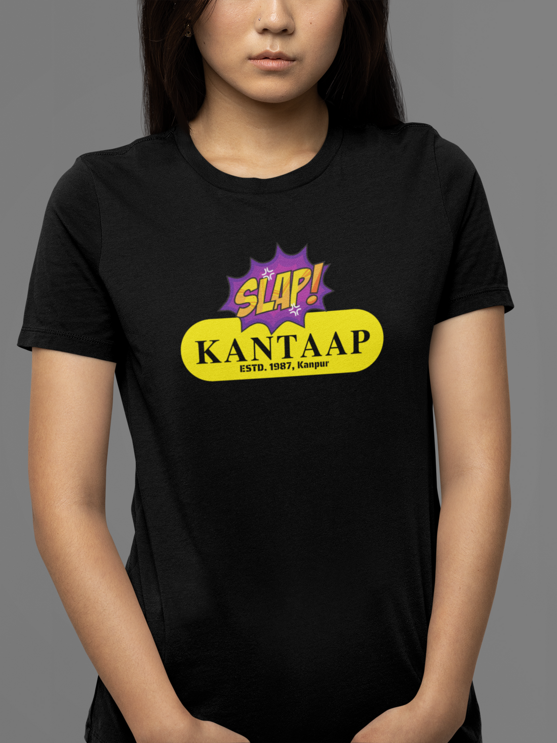 Round neck Half sleeves Tshirt with design of Cawnpore Kantaap