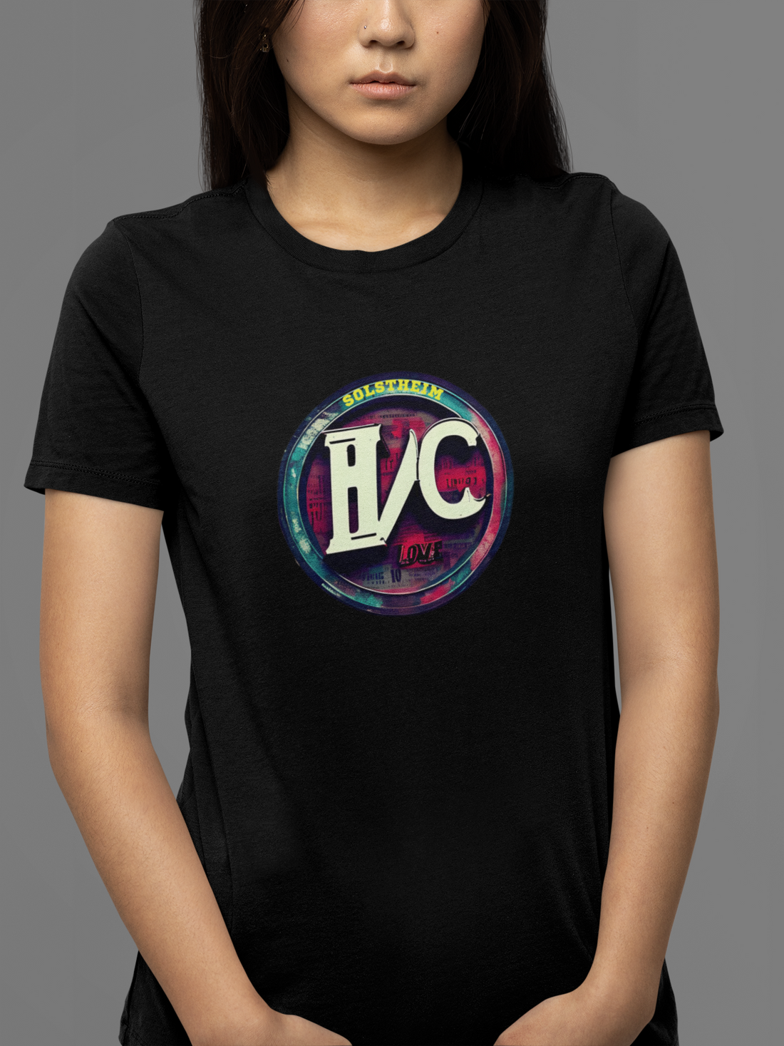 Round neck Half sleeves Tshirt with design of A/C