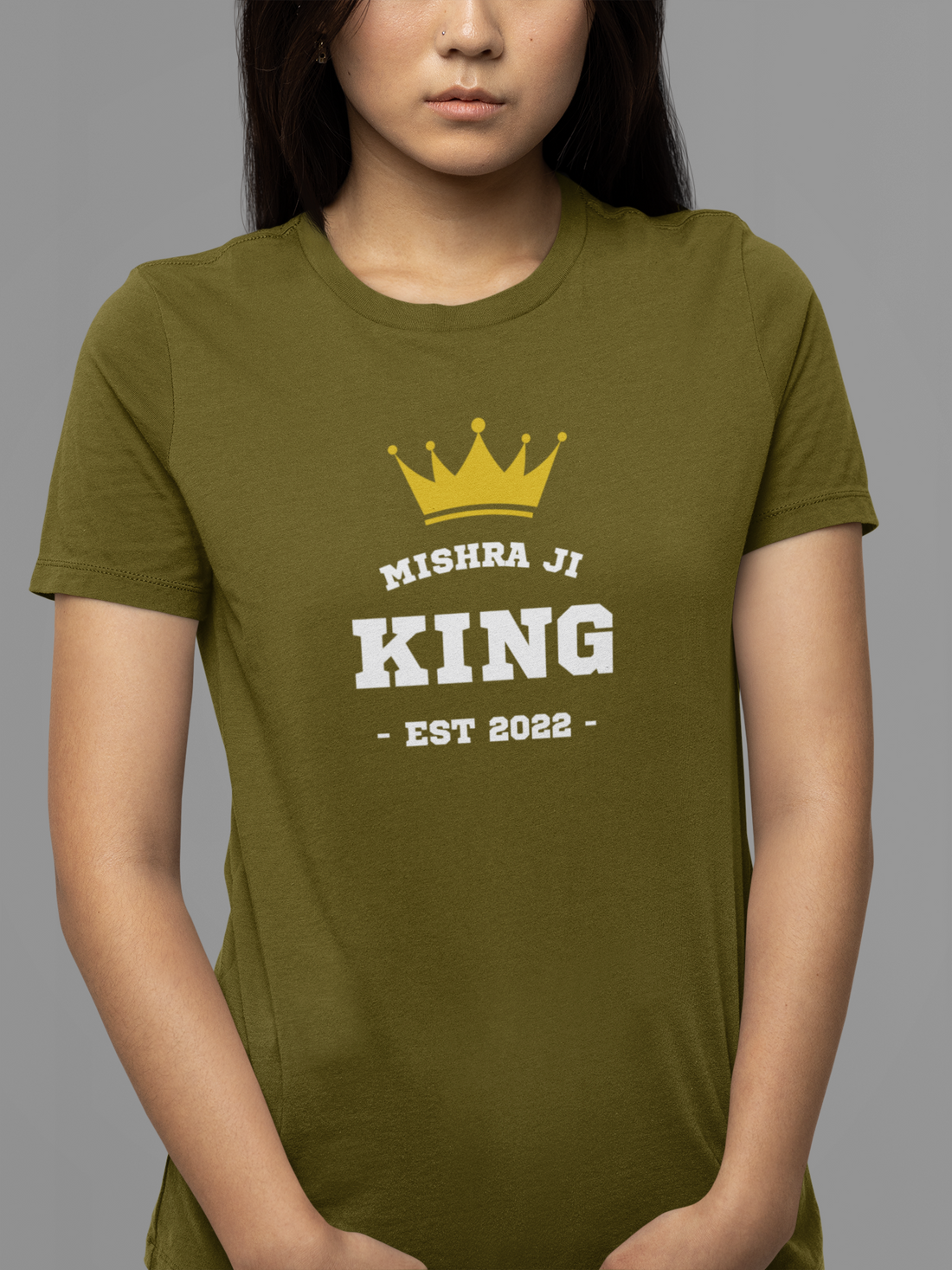 Round neck Half sleeves Tshirt with dual print of Mishra Ji King & 360