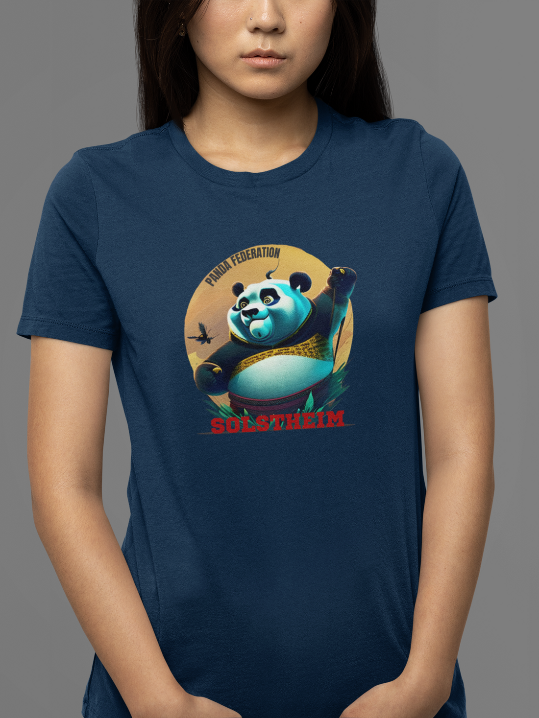 Round Neck Half Sleeves T-Shirt with Panda federation