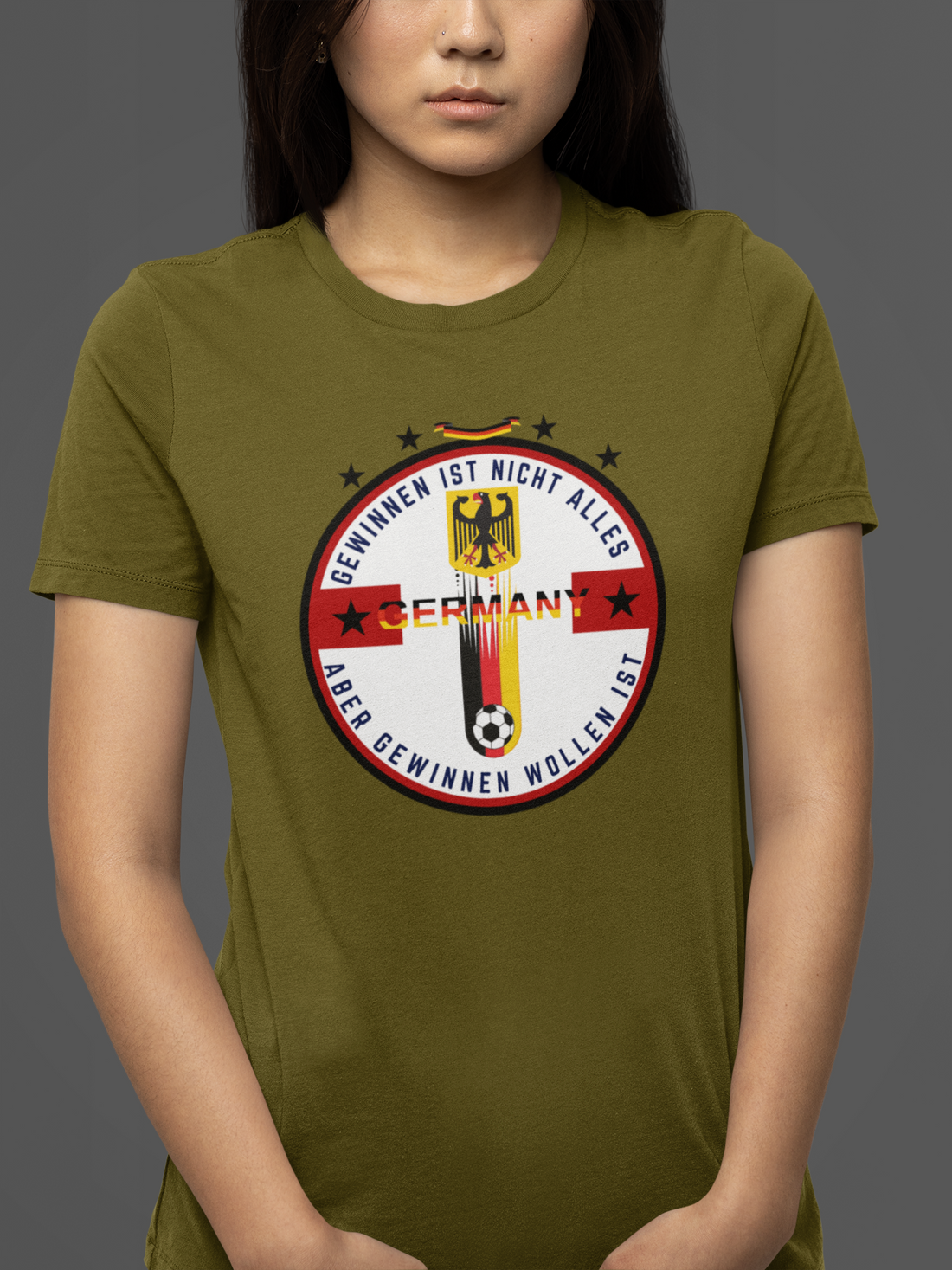 Round neck Half  sleeves Tshirt with Germany football Typhographics