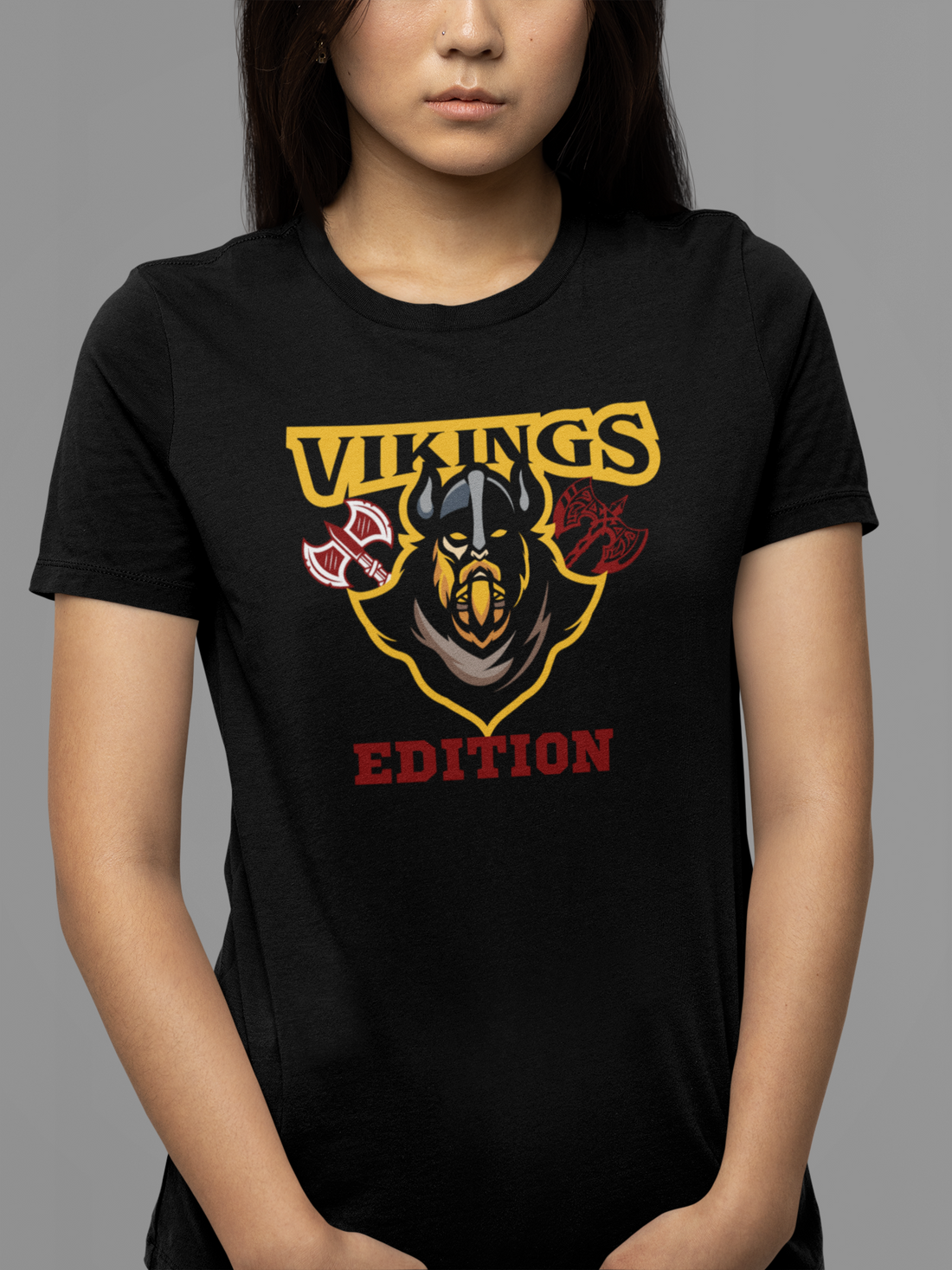 Round neck Half sleeves Tshirt with design with Viking Edition