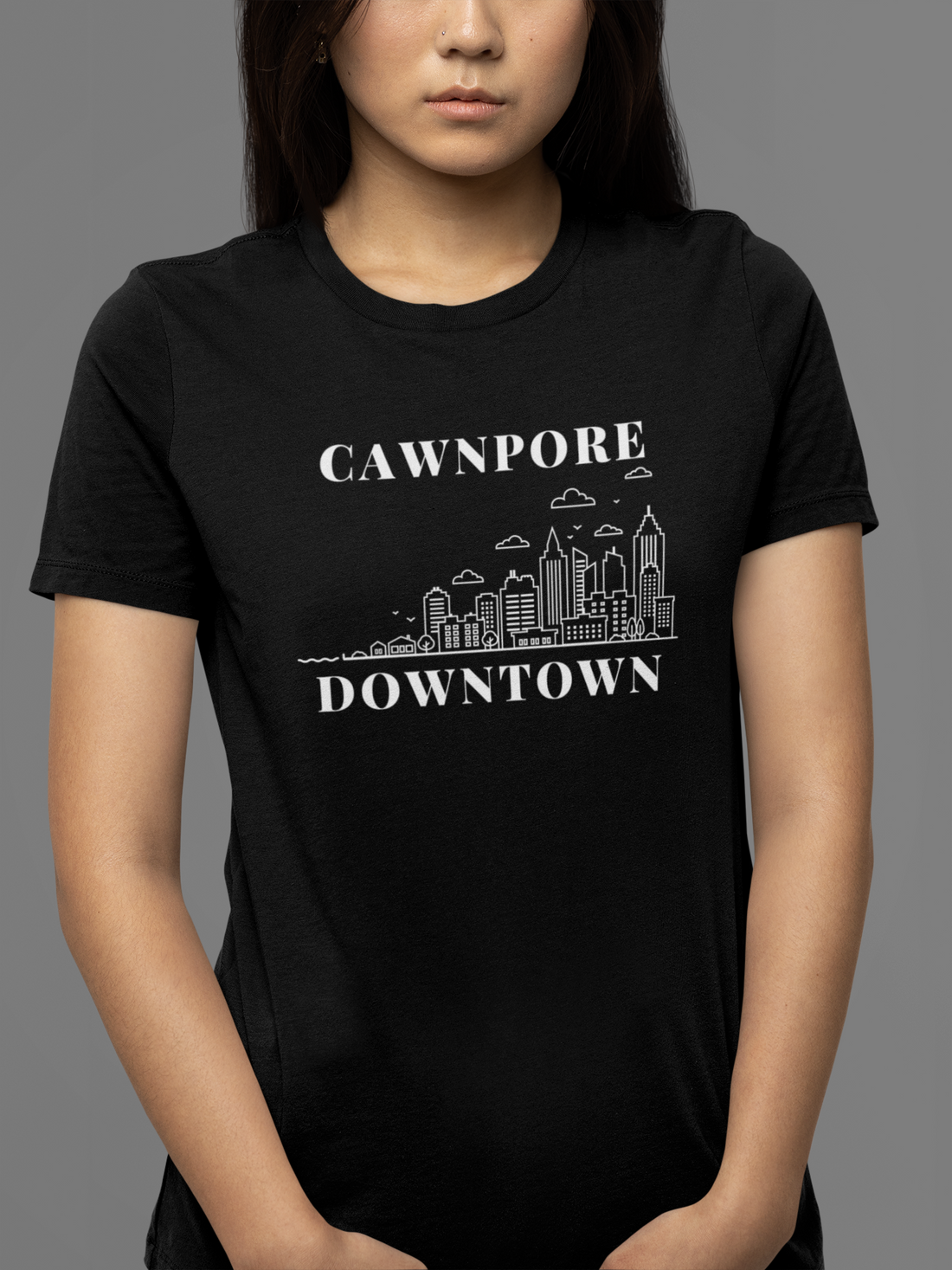 Round neck Half sleeves Tshirt with design of Cawnpore Downtown