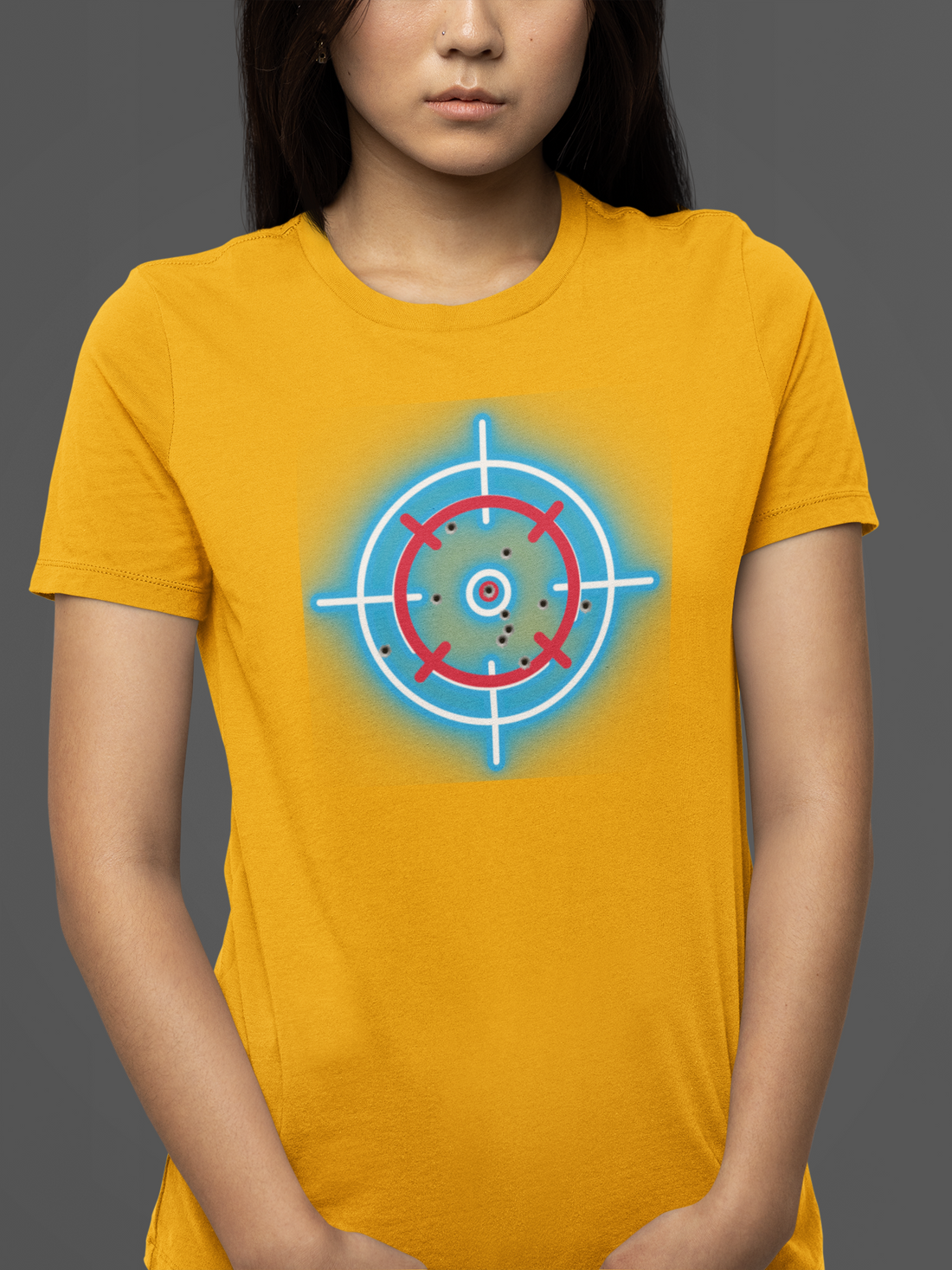 Round neck Half sleeves Tshirt with Shooter Aim target