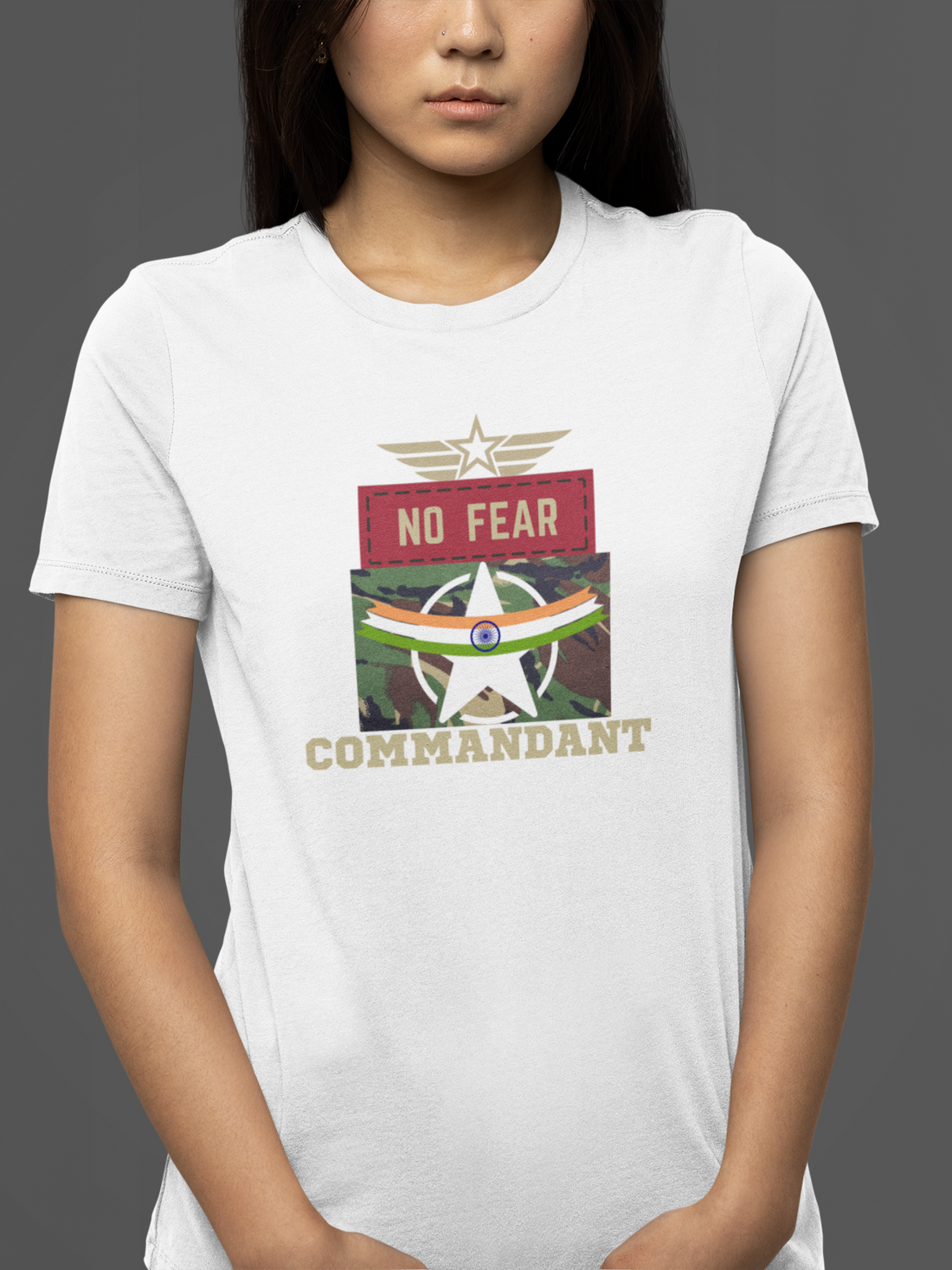 Round neck Half  sleeves Tshirt with Commandant India