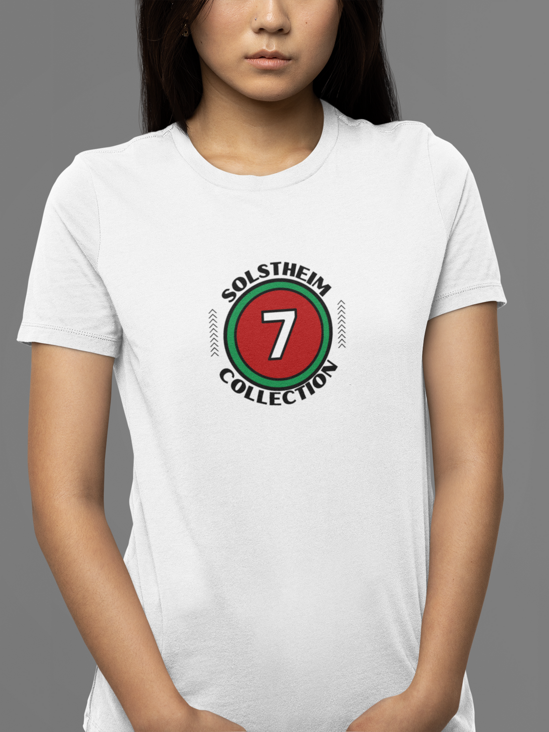 Round Neck Half Sleeves T-Shirt with Number 7 Design