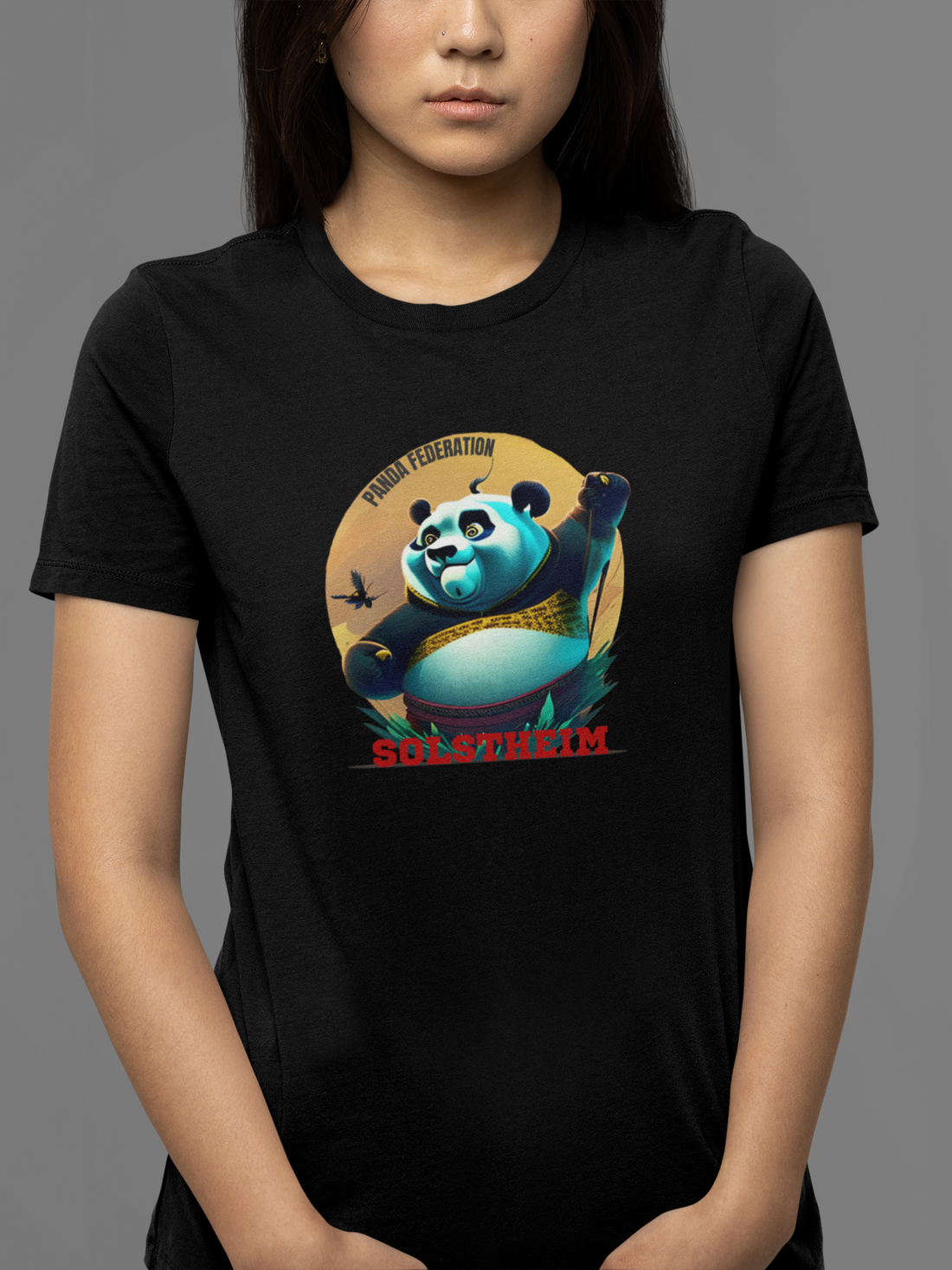 Round Neck Half Sleeves T-Shirt with Panda federation