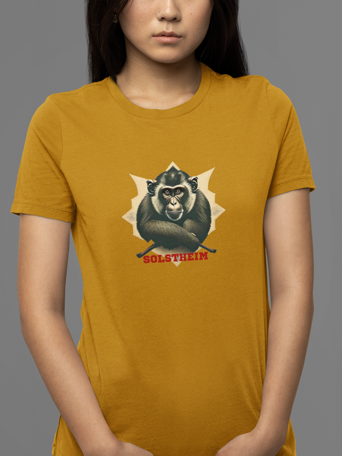 Round Neck Half Sleeves T-Shirt with Gun Monkey