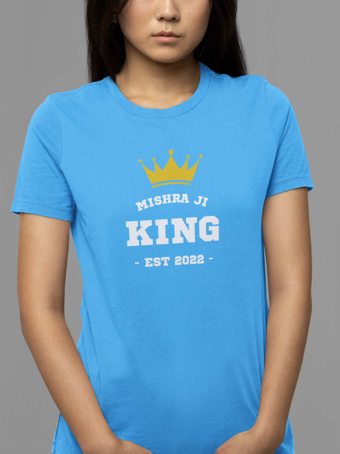 Round neck Half sleeves Tshirt with dual print of Mishra Ji King & 360