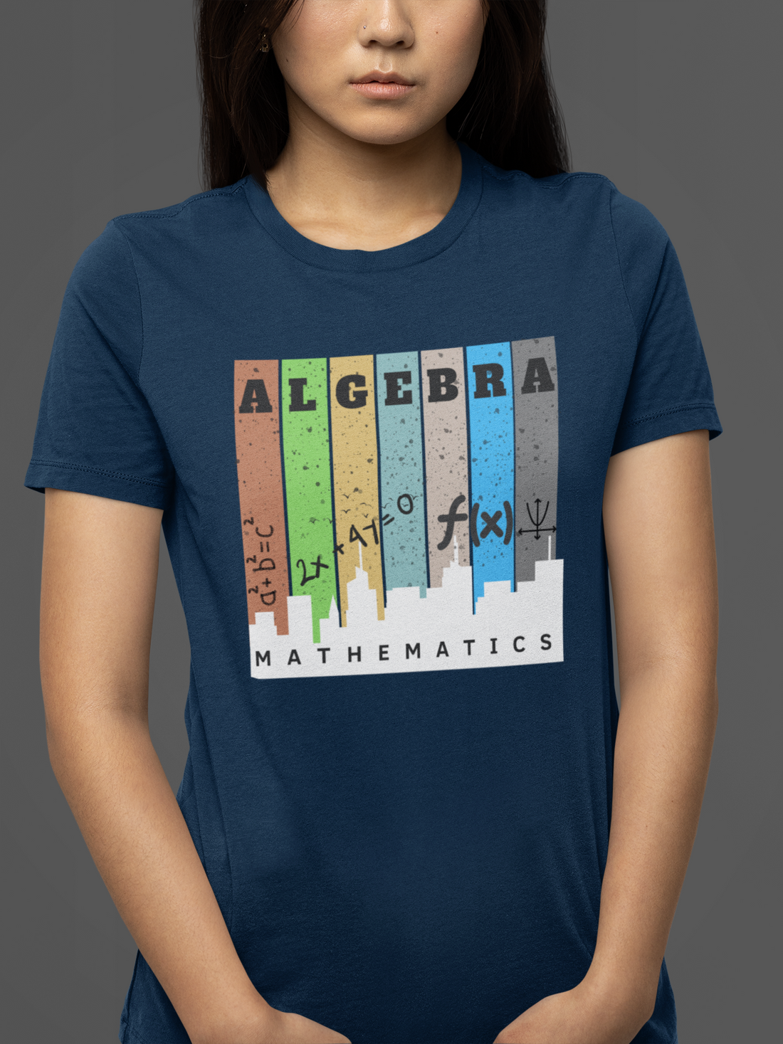 Round neck Half  sleeves Tshirt with Nerdy Algebra Design for Dark color