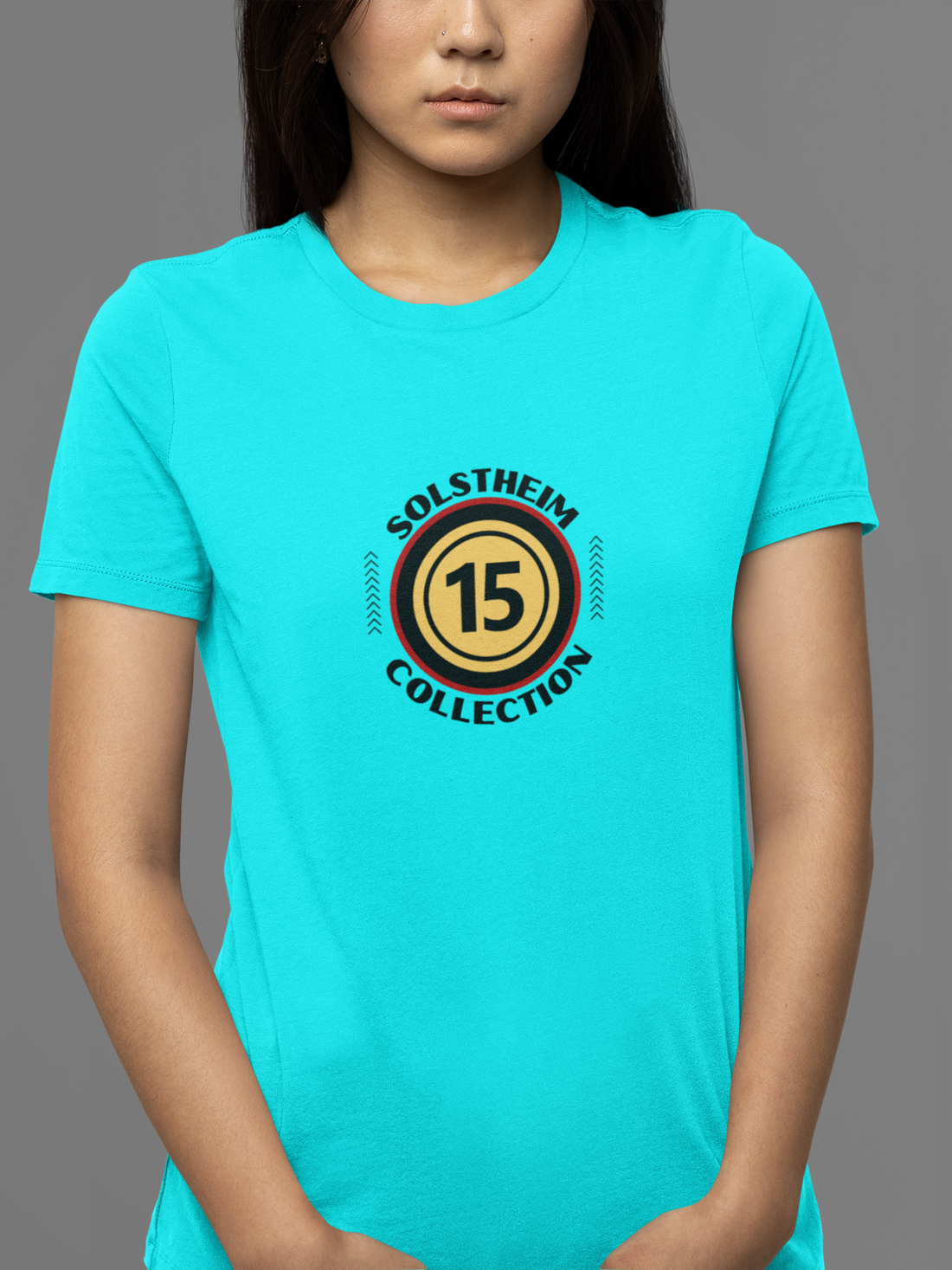 Round Neck Half Sleeves T-Shirt with Number 15 Design