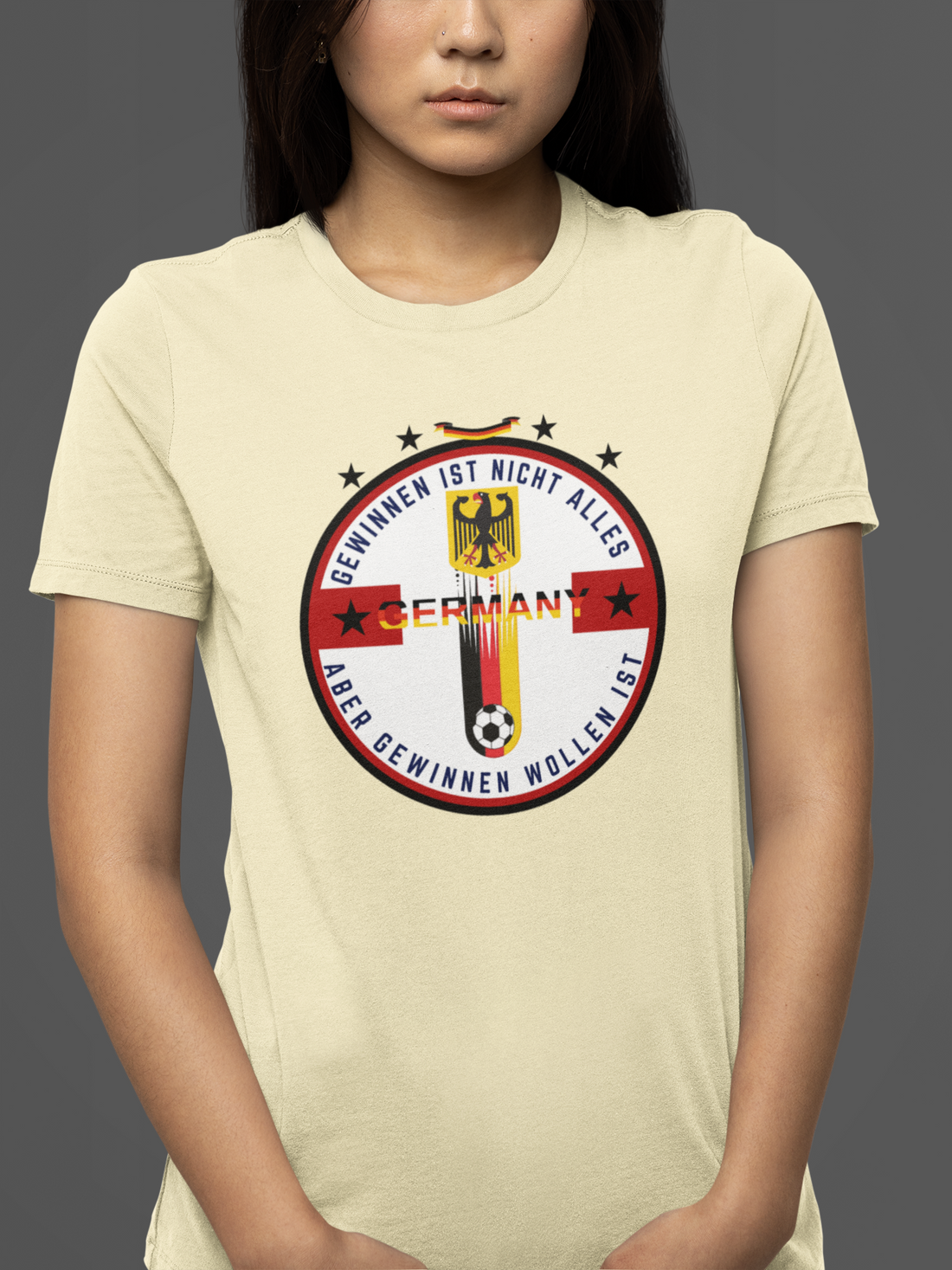 Round neck Half  sleeves Tshirt with Germany football Typhographics