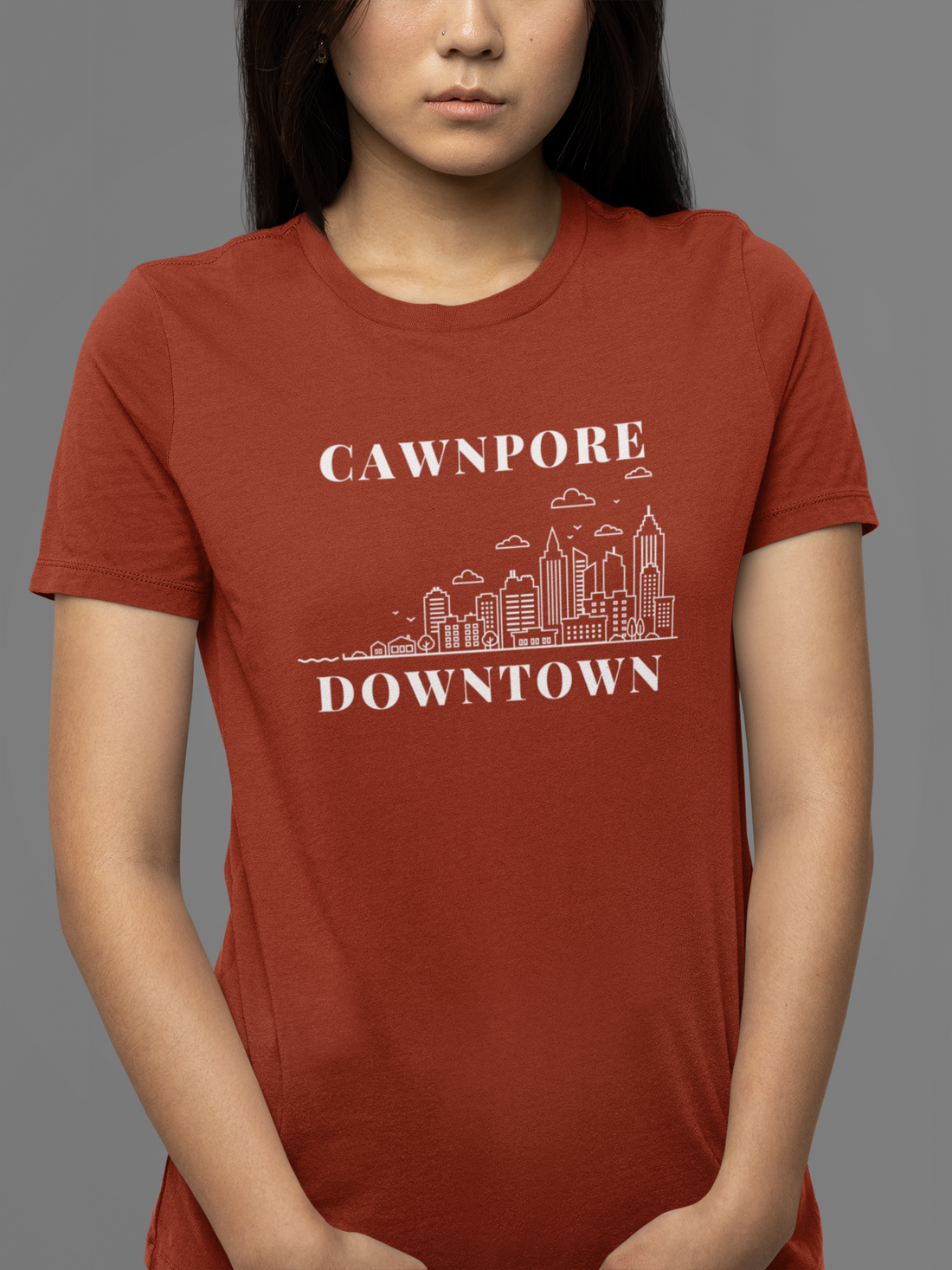 Round neck Half sleeves Tshirt with design of Cawnpore Downtown