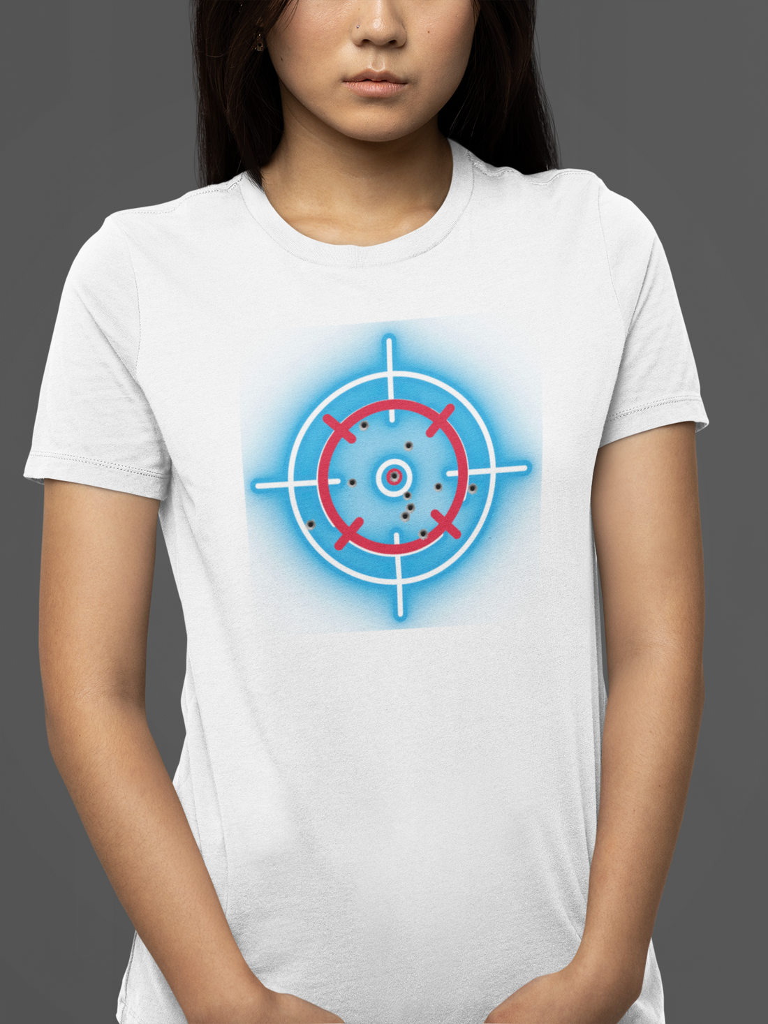 Round neck Half sleeves Tshirt with Shooter Aim target