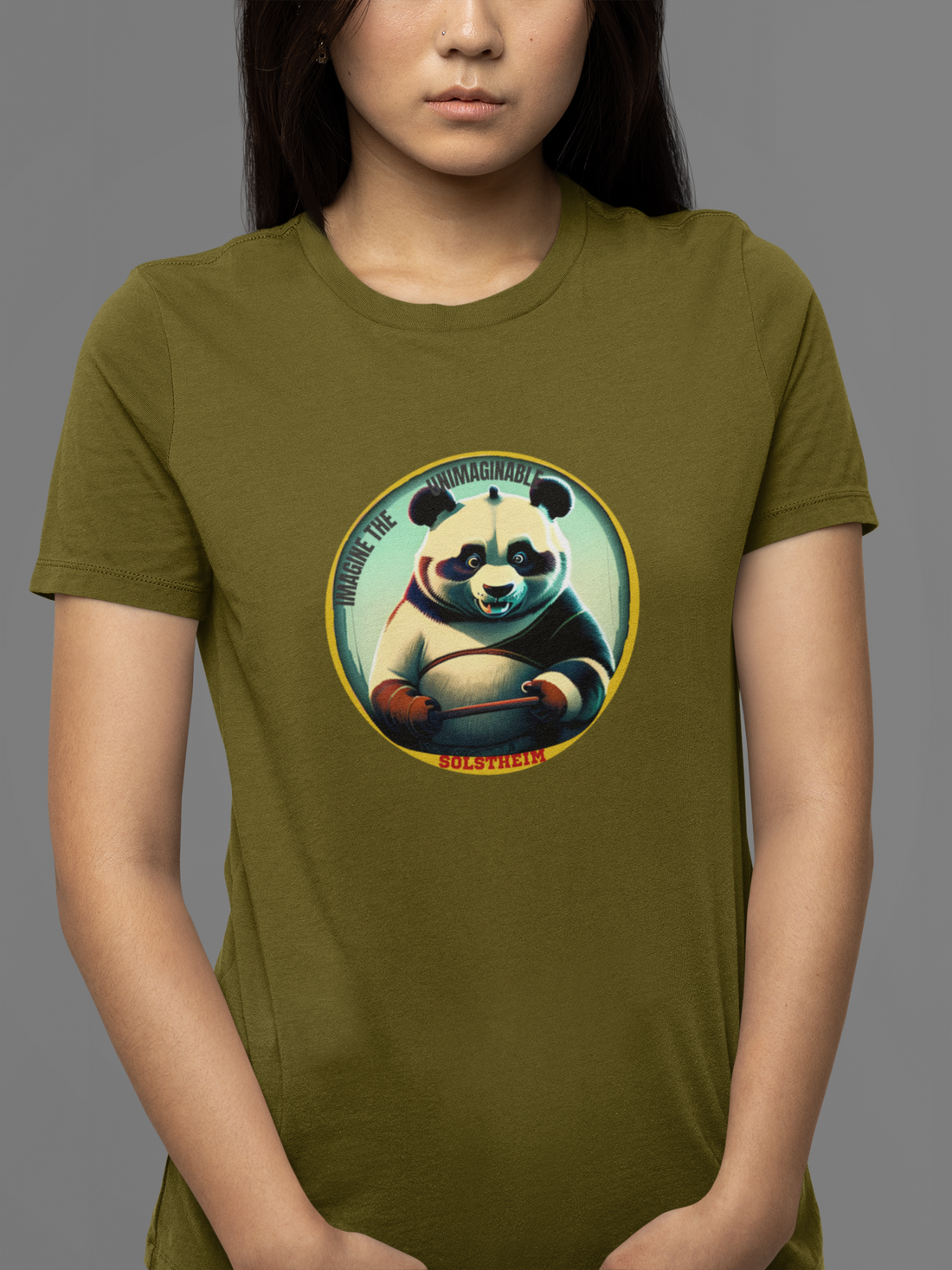 Round Neck Half Sleeves T-Shirt with Panda unimaginable