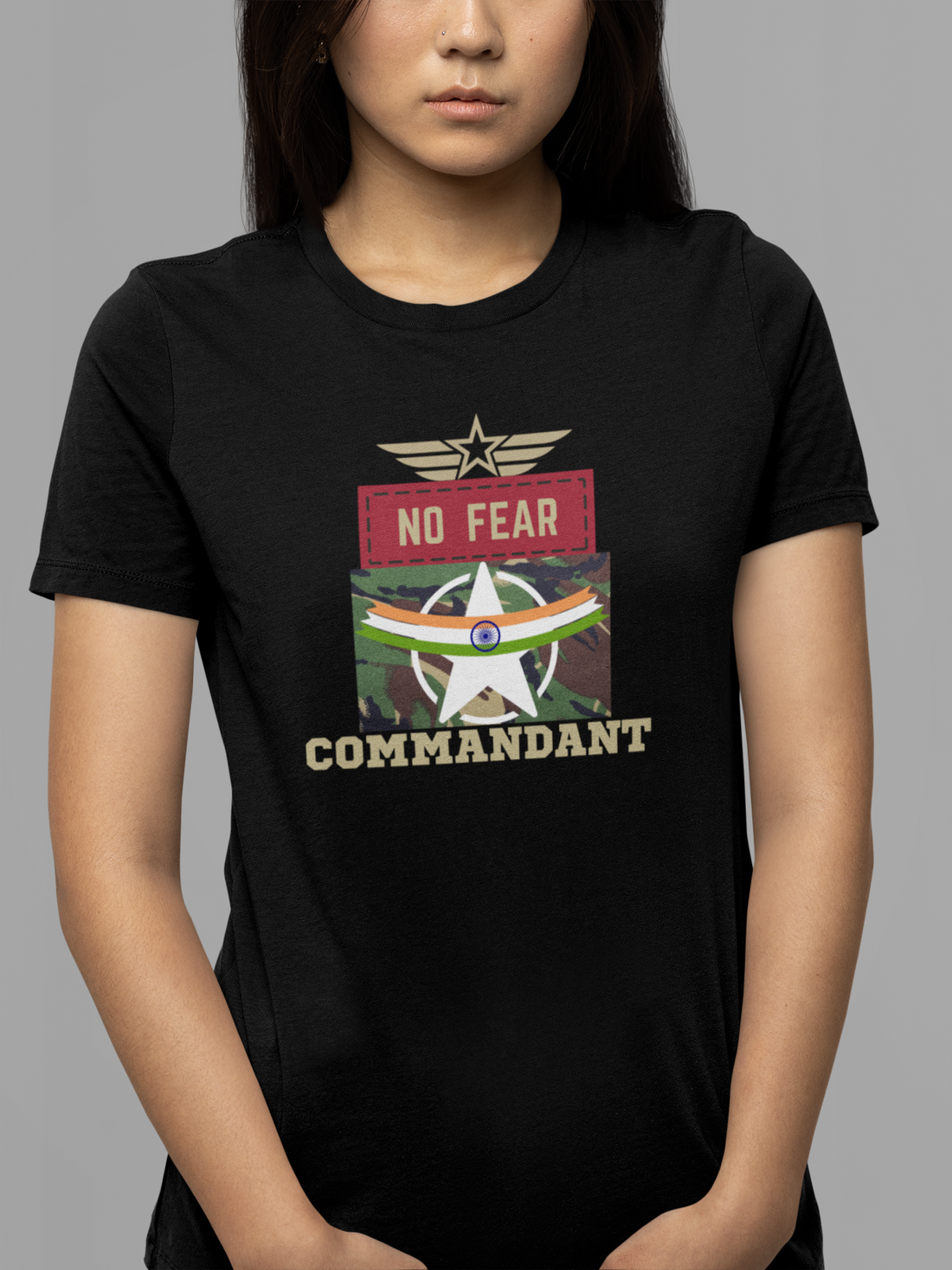 Round neck Half  sleeves Tshirt with Commandant India