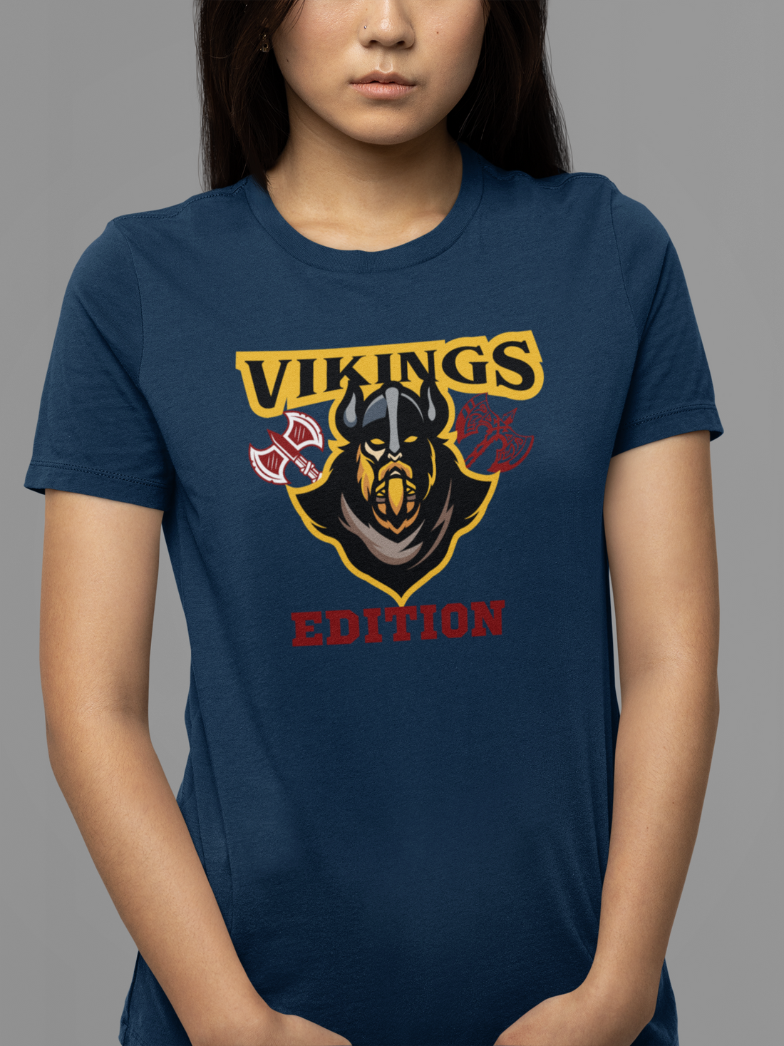 Round neck Half sleeves Tshirt with design with Viking Edition