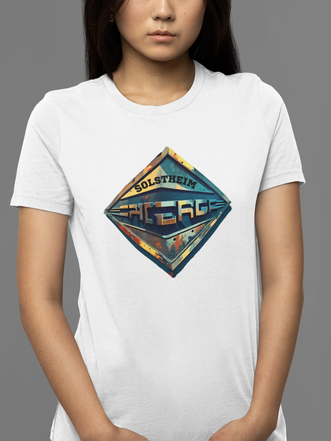 Round neck Half sleeves Tshirt with design of Retro Shield 3D