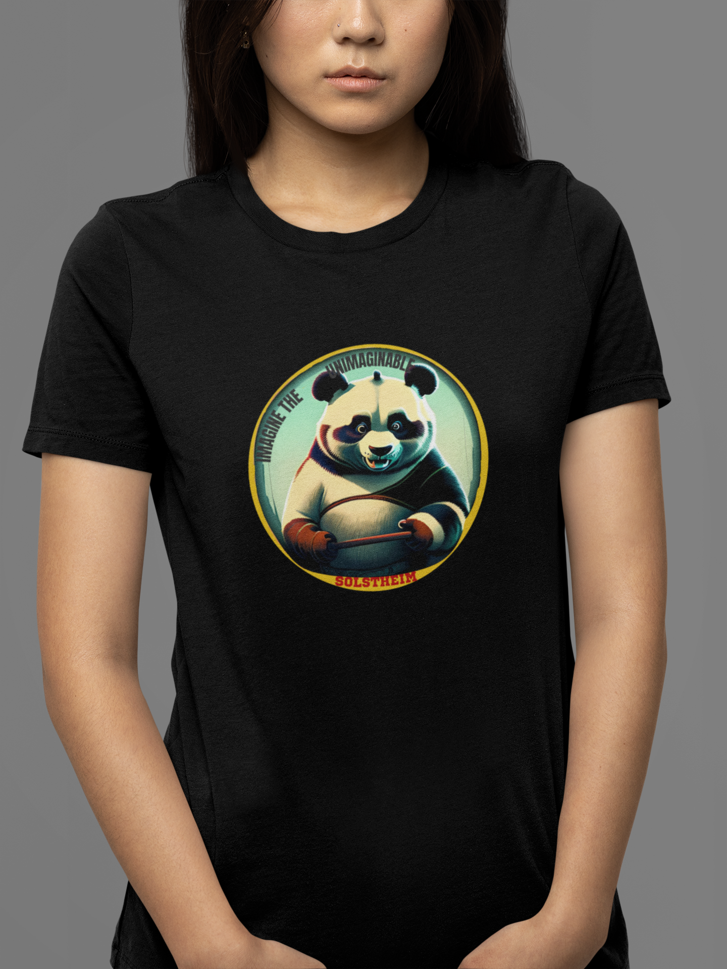 Round Neck Half Sleeves T-Shirt with Panda unimaginable