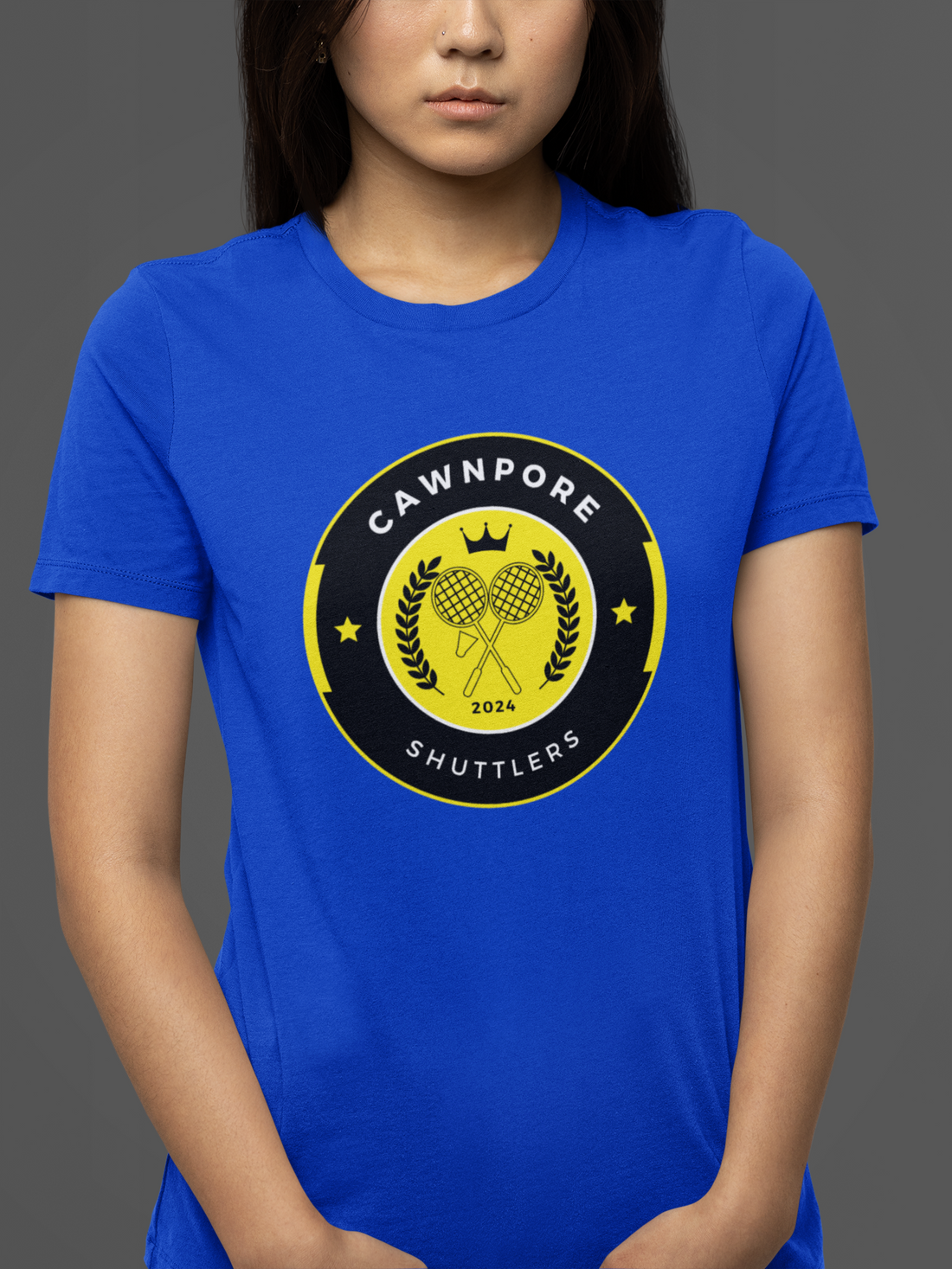 Round neck Half  sleeves Tshirt with Cawnpore Shuttlers design