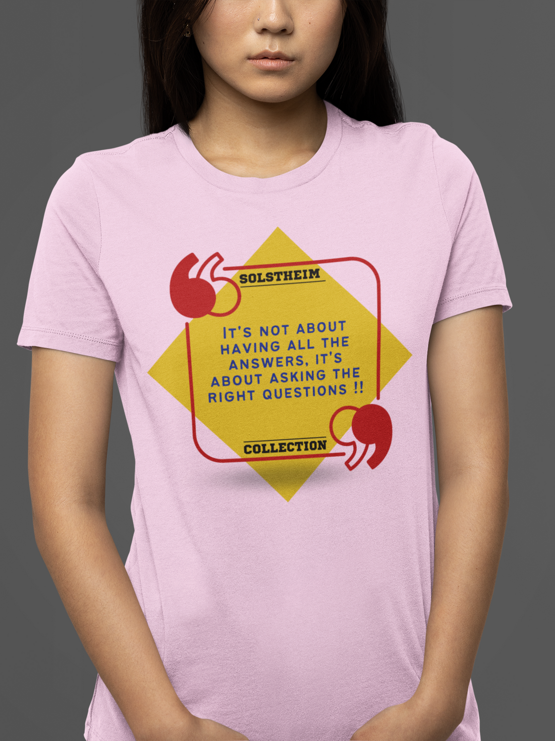 Round Neck Half Sleeves with quote right questions on T-Shirt