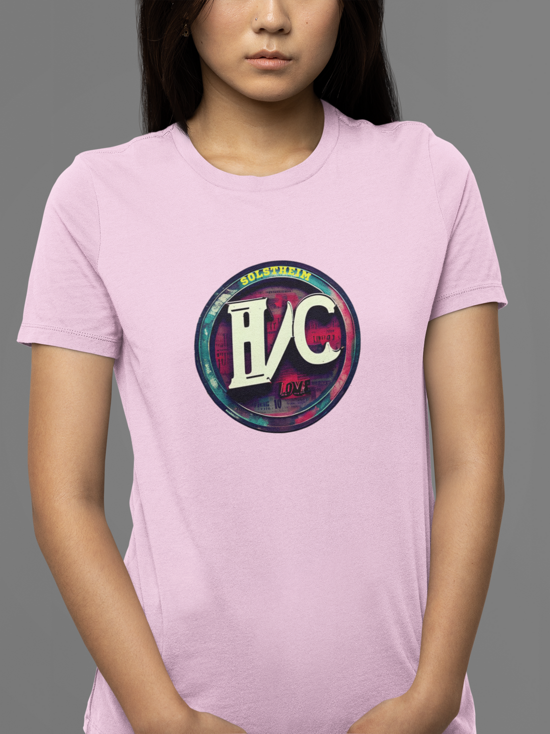 Round neck Half sleeves Tshirt with design of A/C