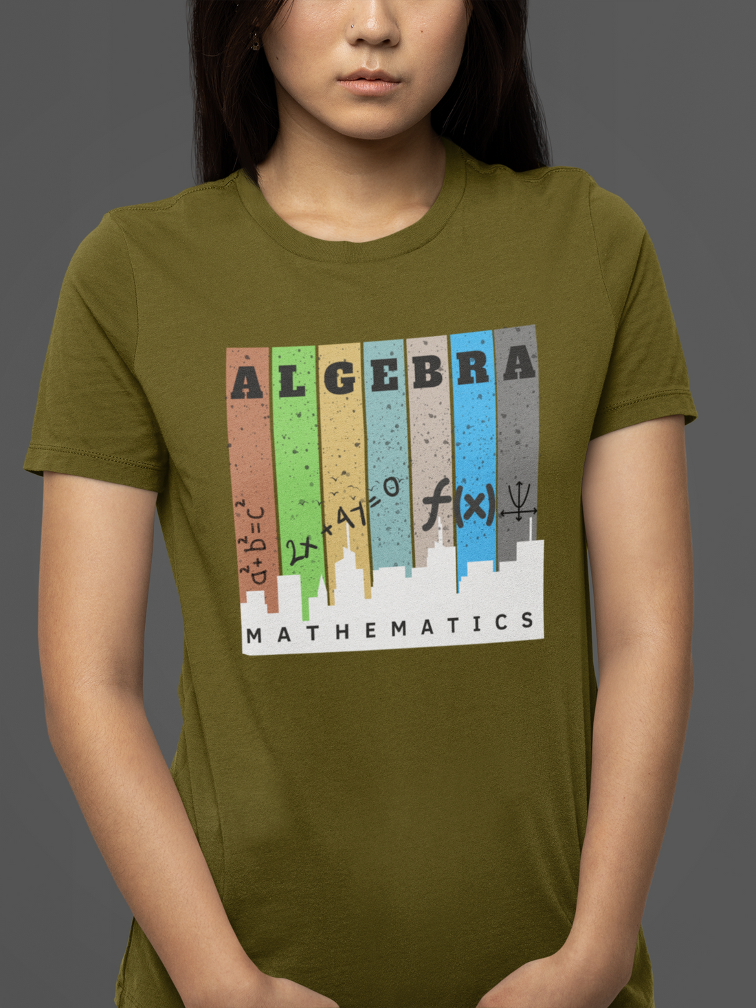 Round neck Half  sleeves Tshirt with Nerdy Algebra Design for Dark color