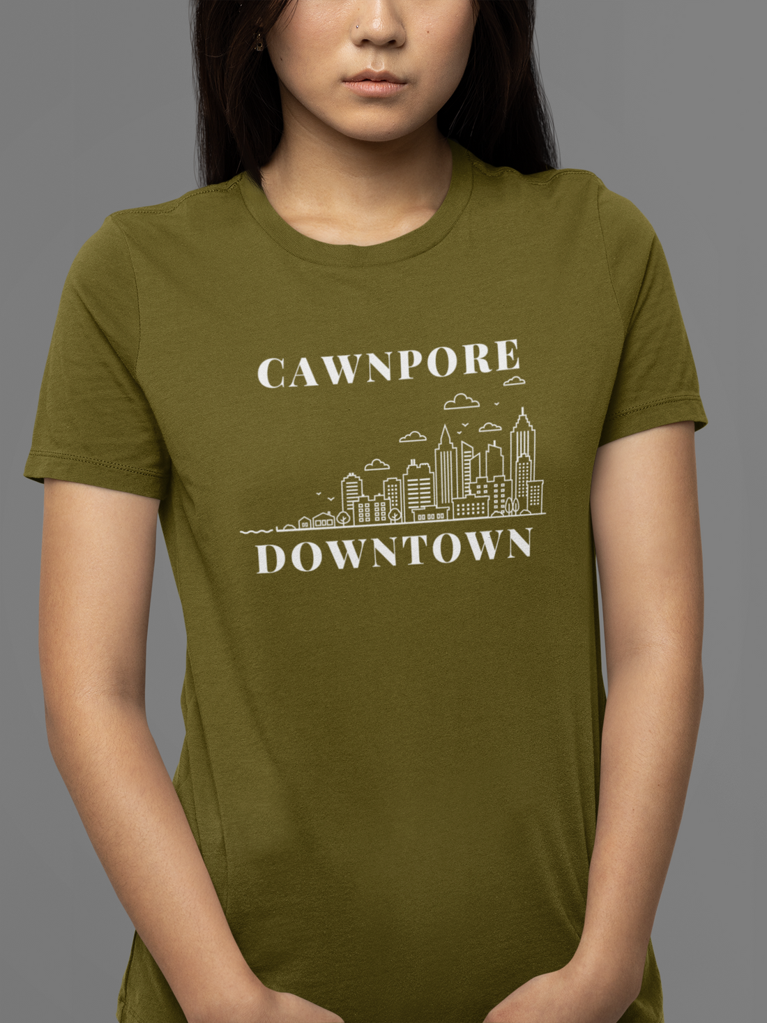 Round neck Half sleeves Tshirt with design of Cawnpore Downtown