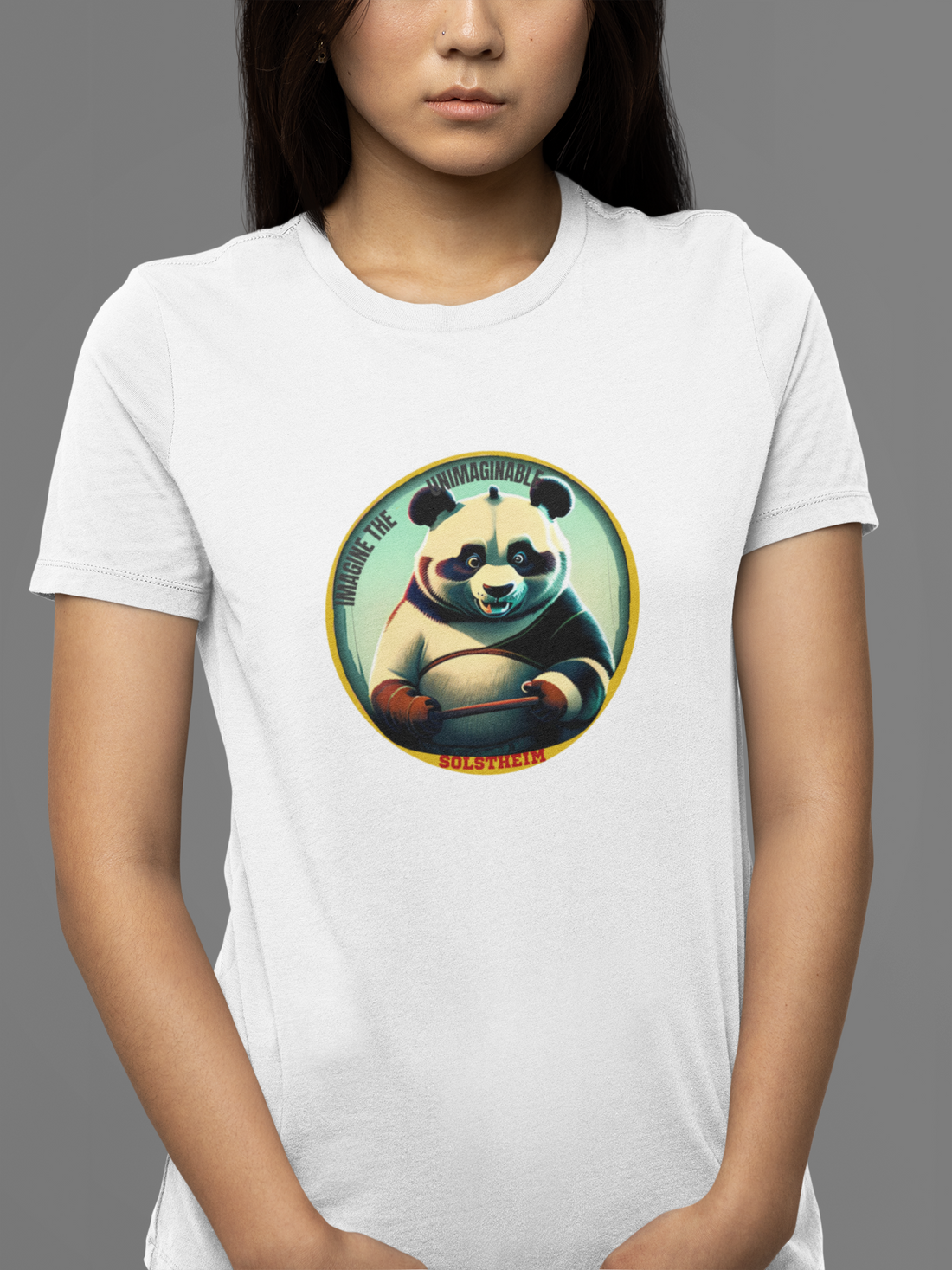 Round Neck Half Sleeves T-Shirt with Panda unimaginable