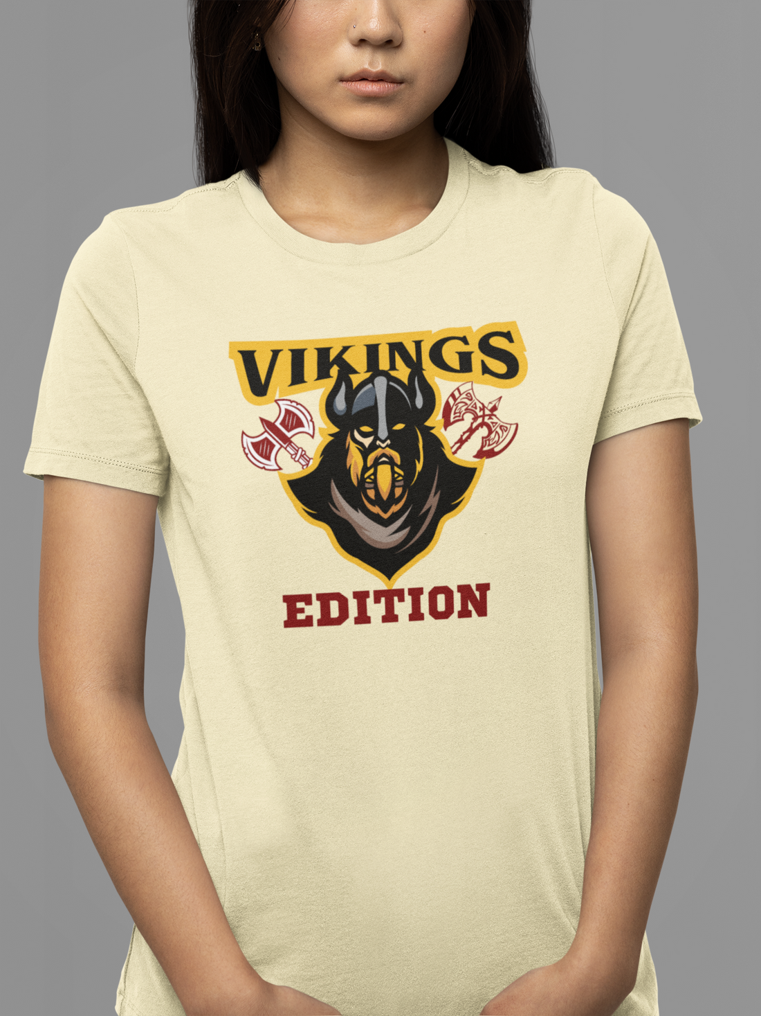 Round neck Half sleeves Tshirt with design with Viking Edition