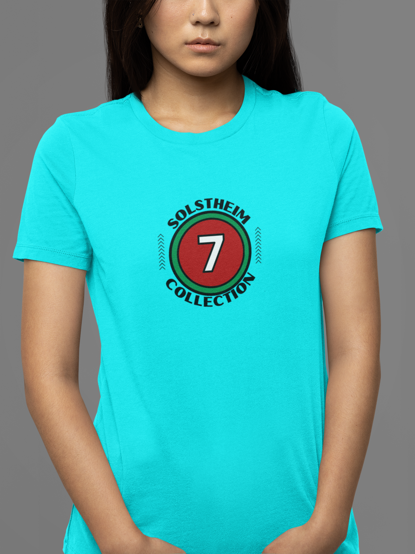 Round Neck Half Sleeves T-Shirt with Number 7 Design