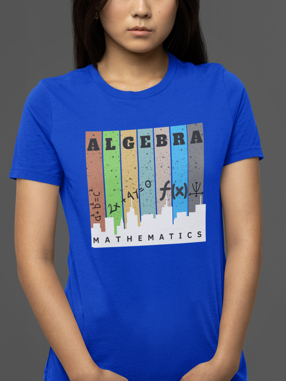 Round neck Half  sleeves Tshirt with Nerdy Algebra Design for Dark color