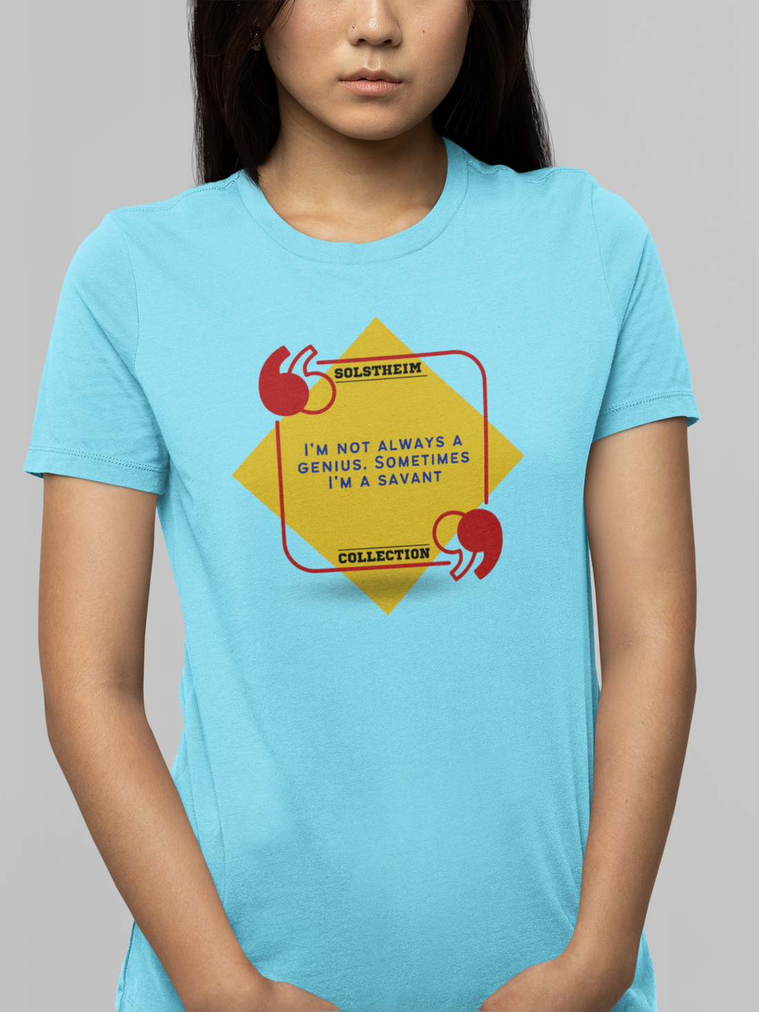 Round neck Half sleeves Tshirt with design with Quote Genius Savant