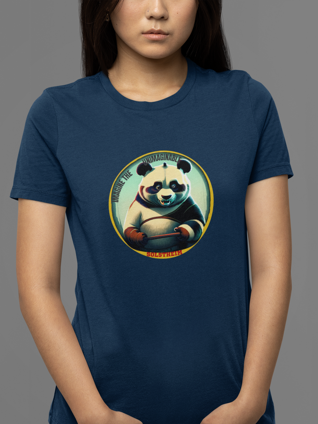 Round Neck Half Sleeves T-Shirt with Panda unimaginable