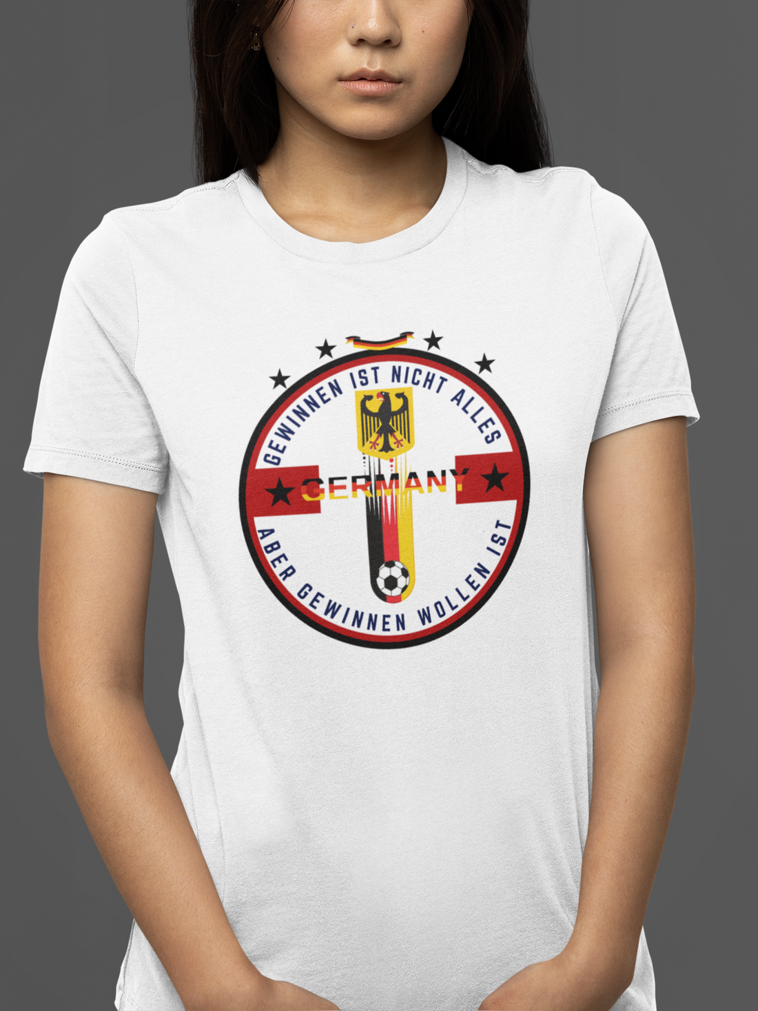 Round neck Half  sleeves Tshirt with Germany football Typhographics