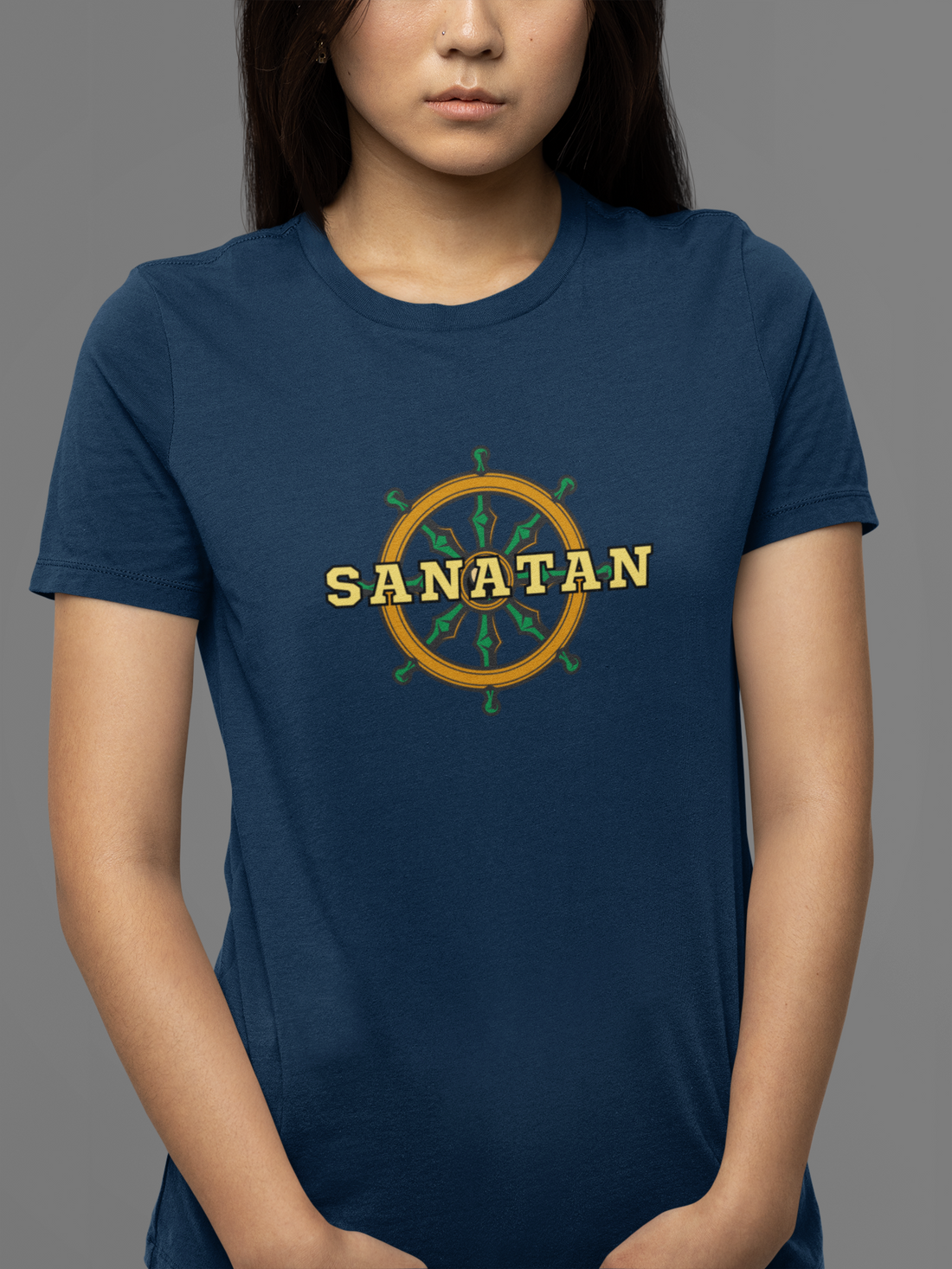 Round Neck Half Sleeves T-Shirt with Sanatan Design